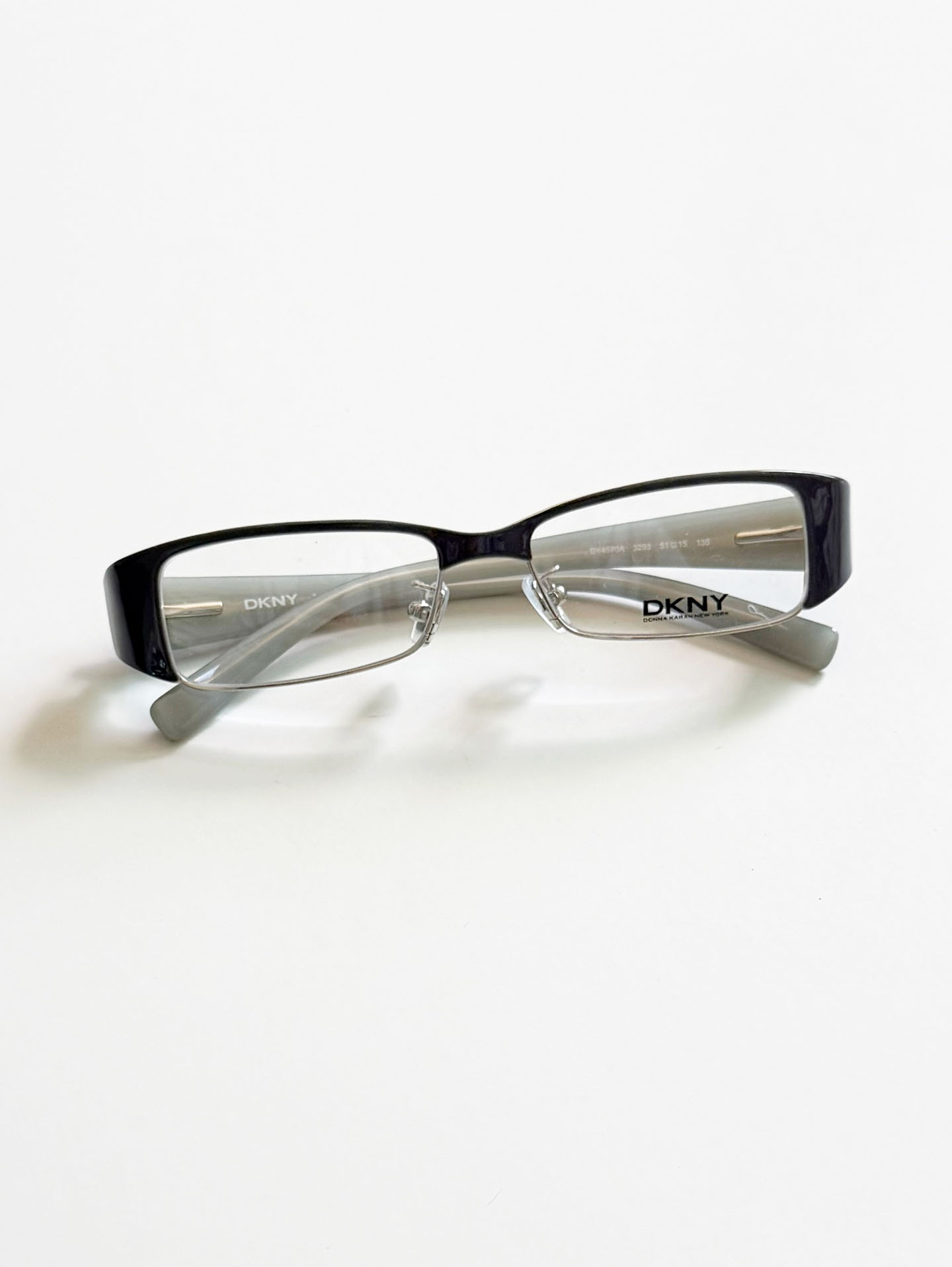 DKNY Purple & Silver Square Combination Frame Glasses