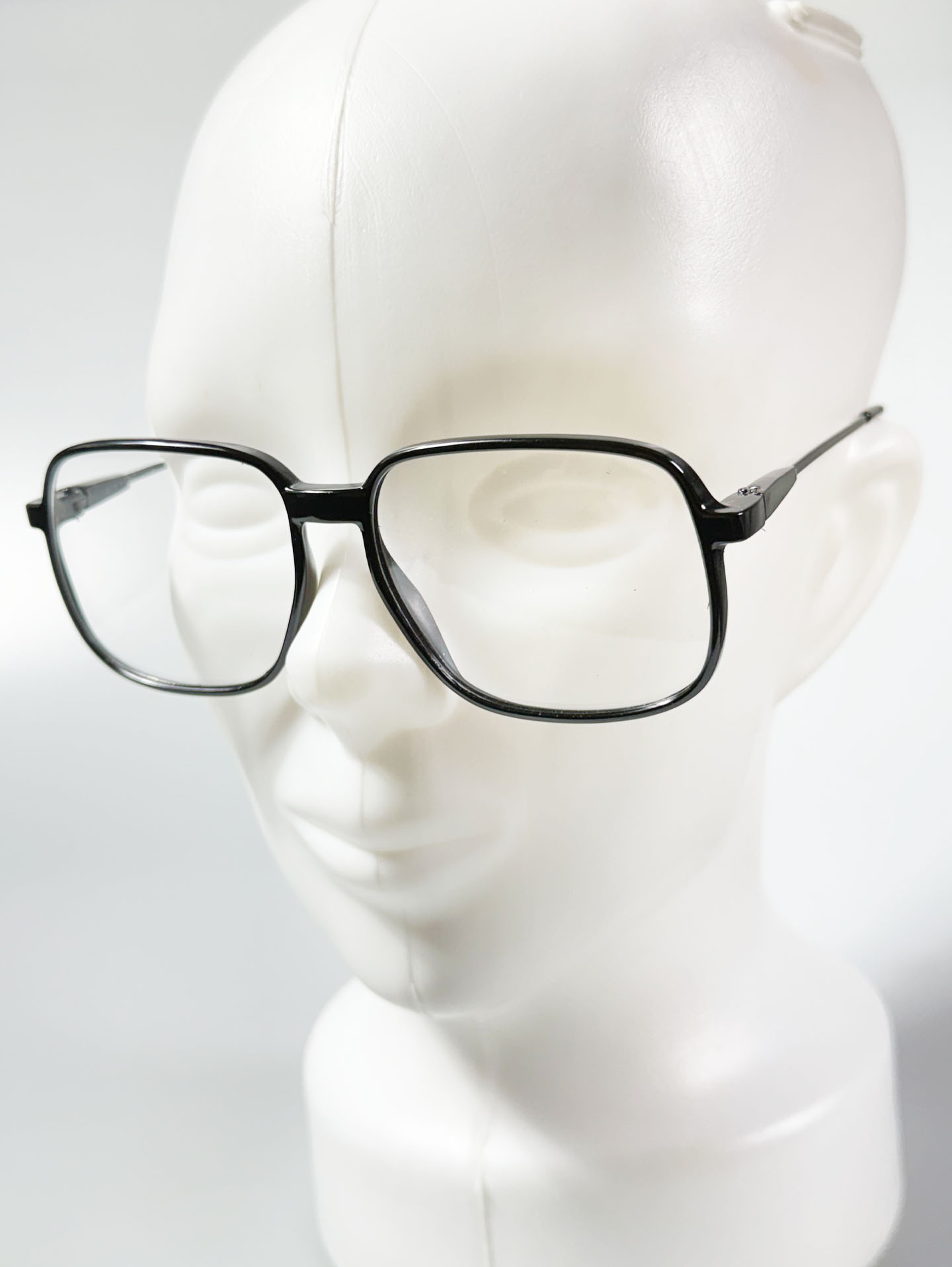 80's ELAN Epoxy Black Oversized Square Horn-Rim Glasses