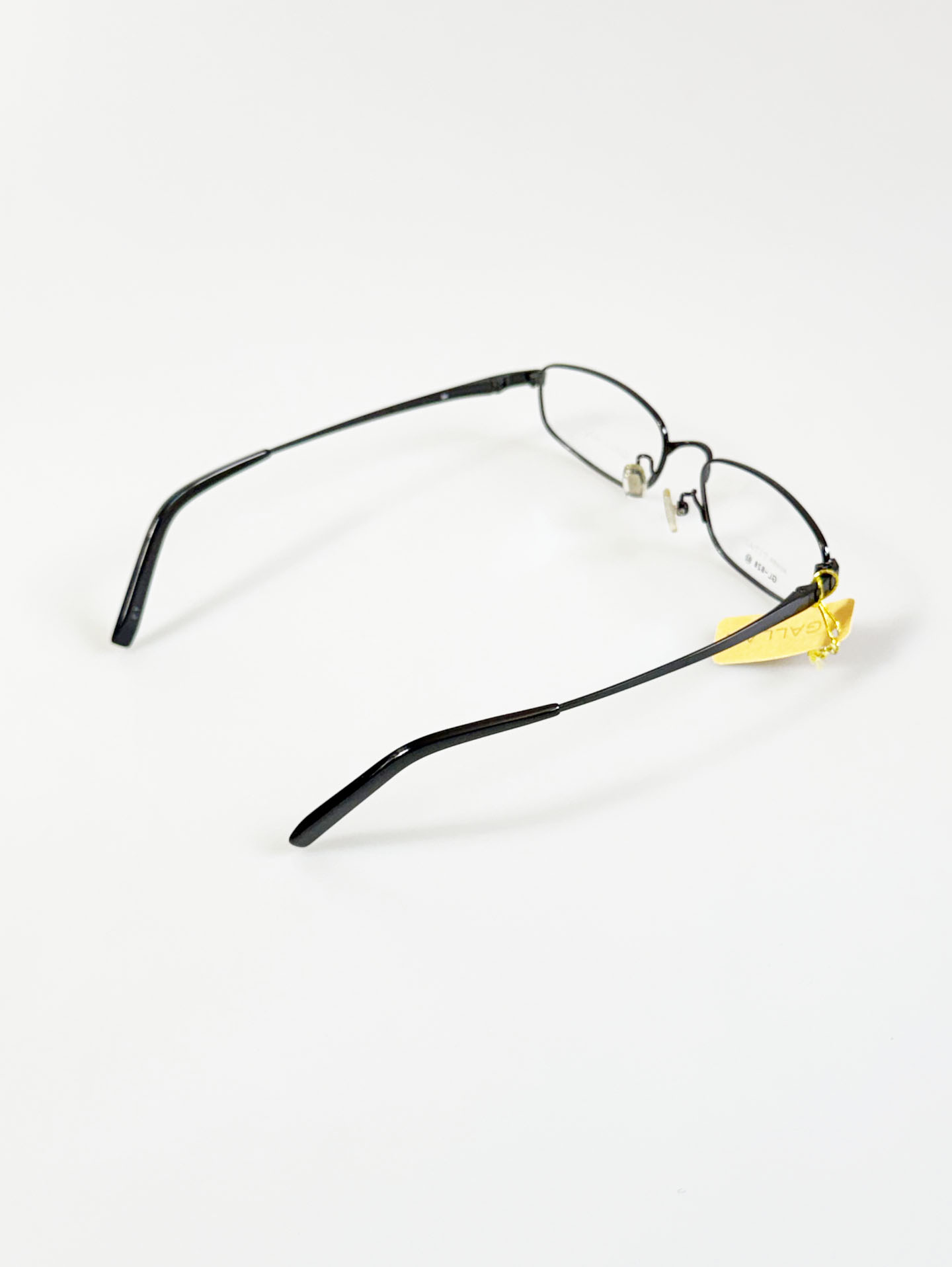 GALLAN Black Titanium Slim Square Frame Glasses