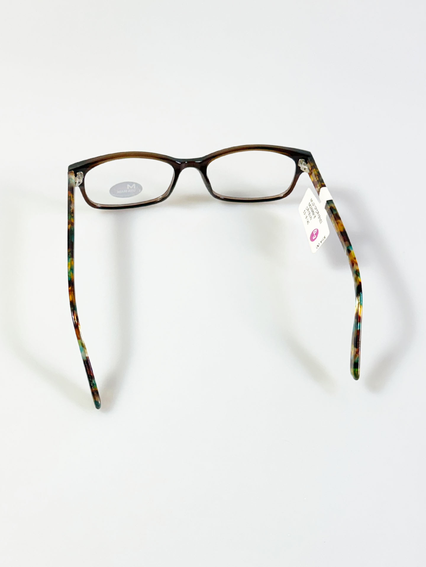 M AMERICA Brown Acetate Square Frame Glasses