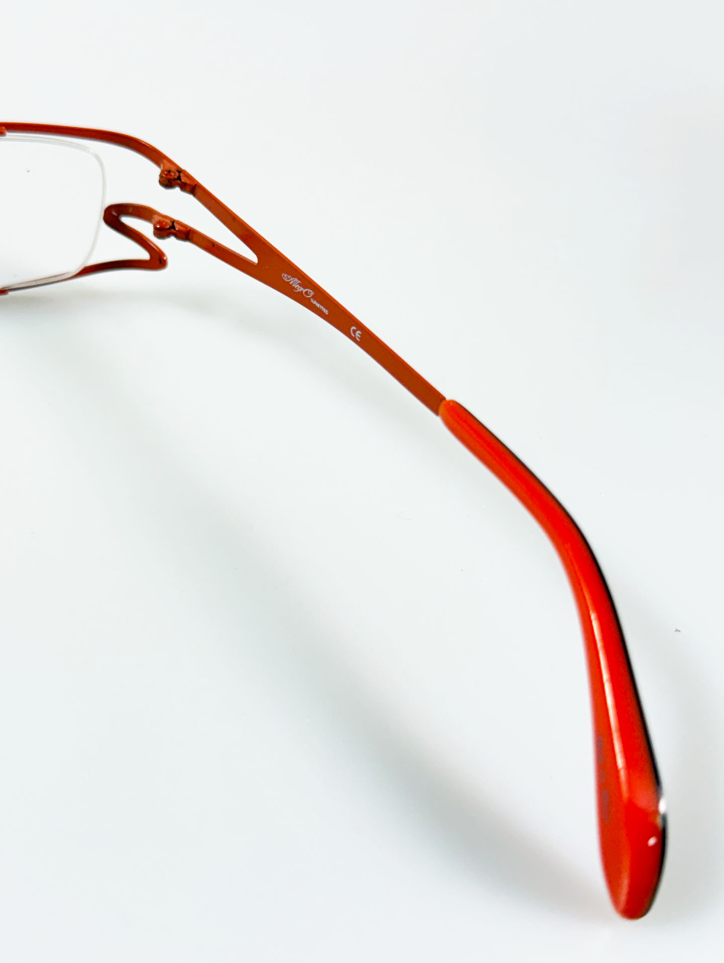 ALLEGRO Orange & Black Slim Square Metal Frame Glasses