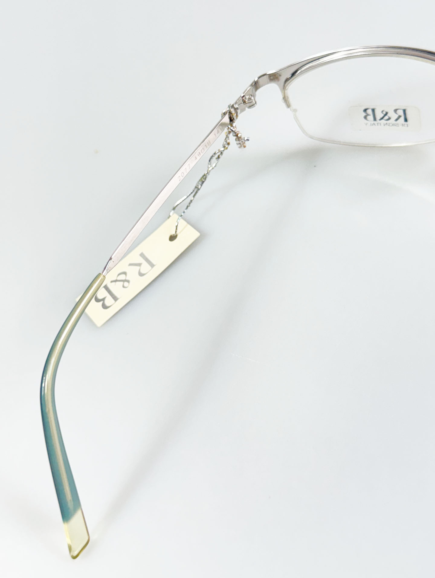 R&B Eyewear Silver Half-Rim Square Metal Glasses