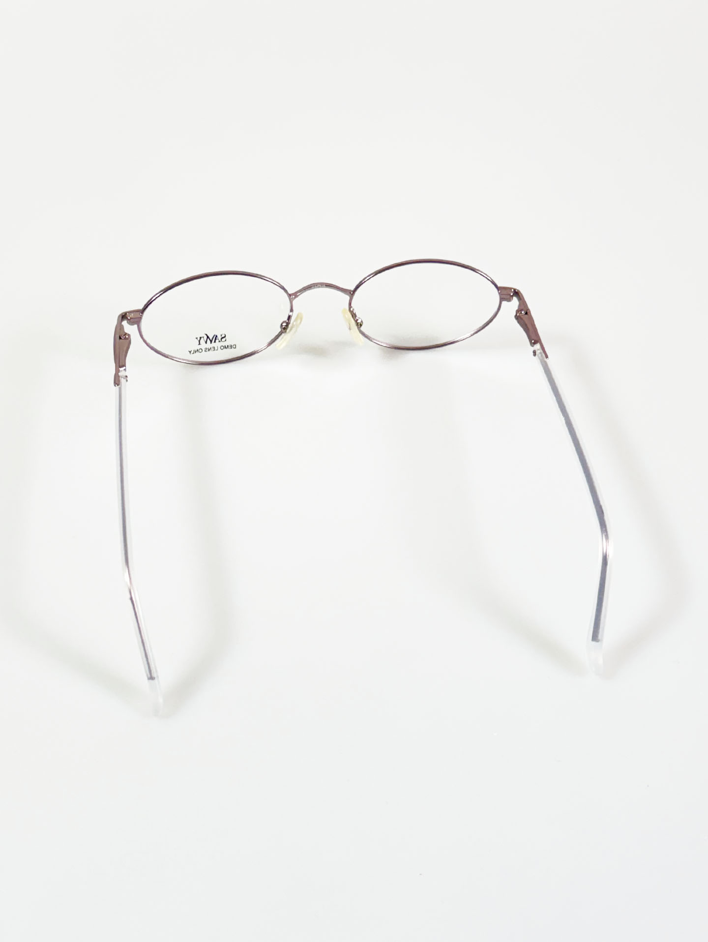 SAWY Slim Oval Pink Metal Frame Glasses