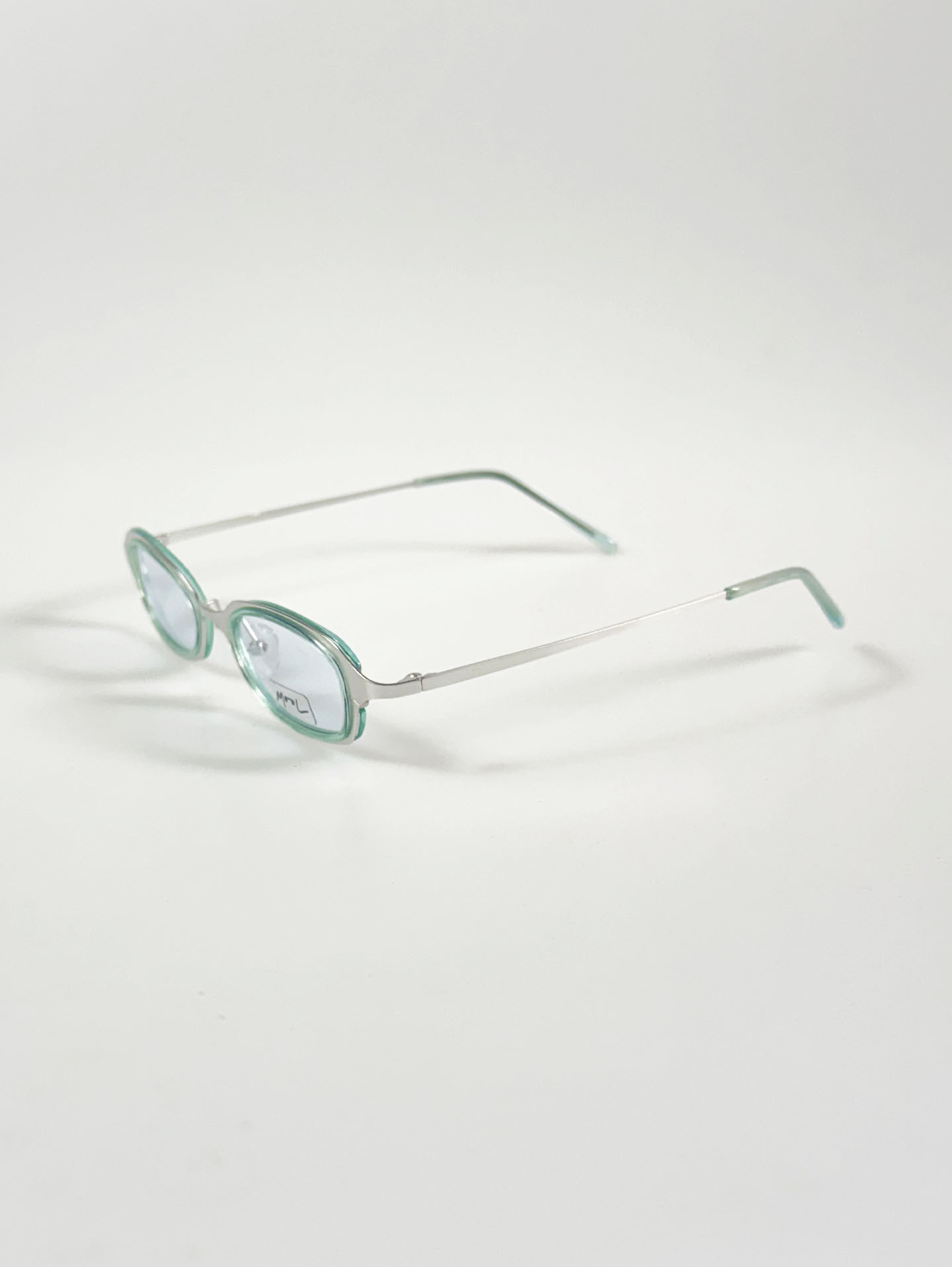 MOOL EYEWEAR Layered Silver Mint Oval Metal Glasses