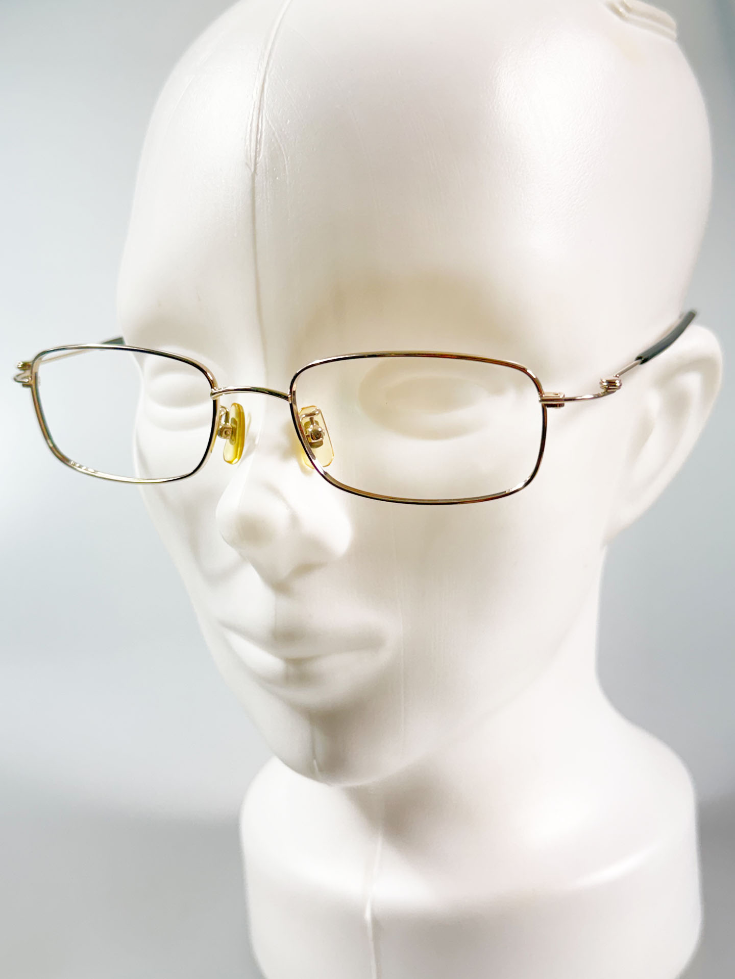 R&B EYEWEAR Gold Slim Square Metal Frame Glasses