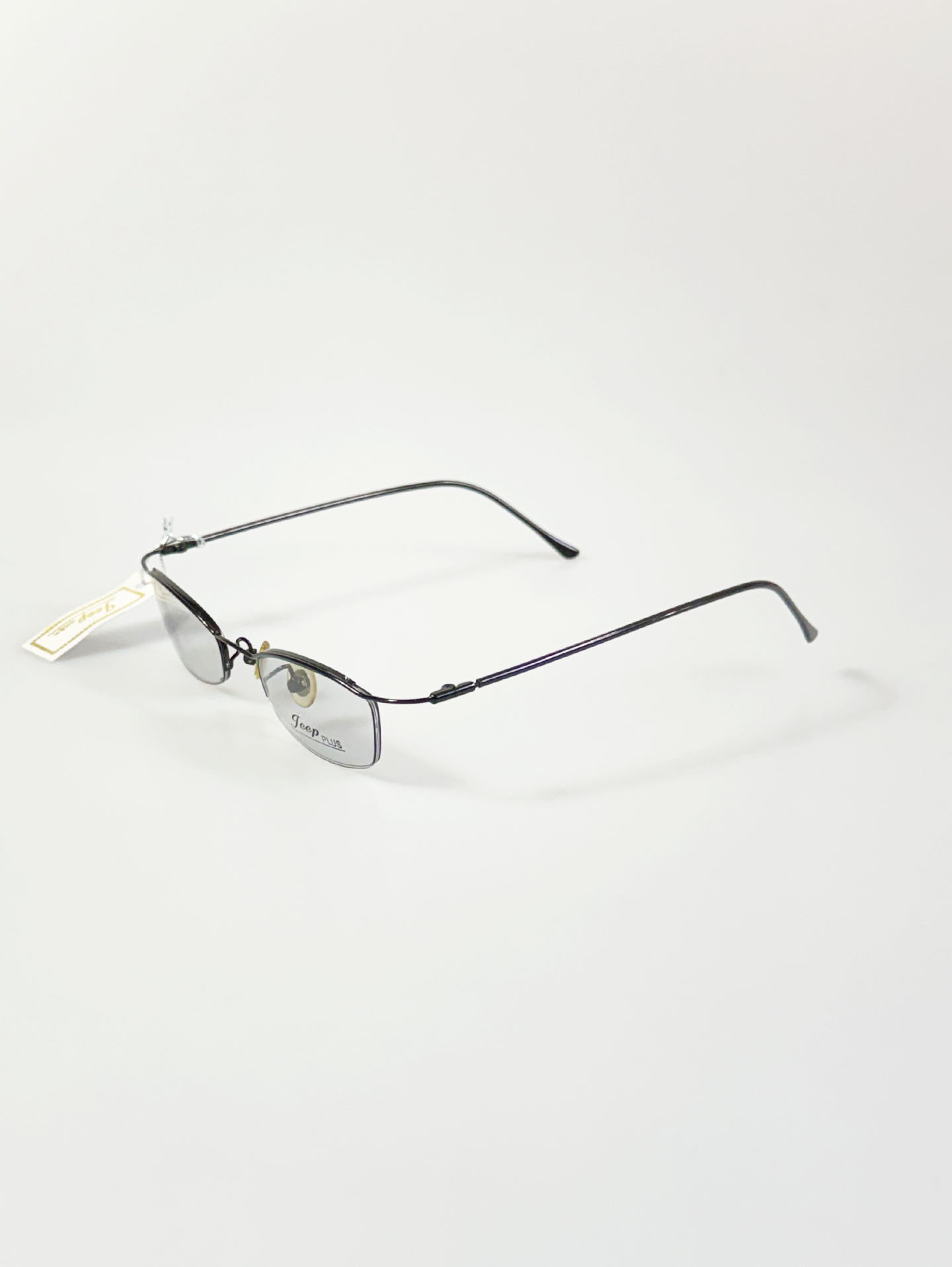 JEEP Black Half-Rim Square Metal Frame Glasses