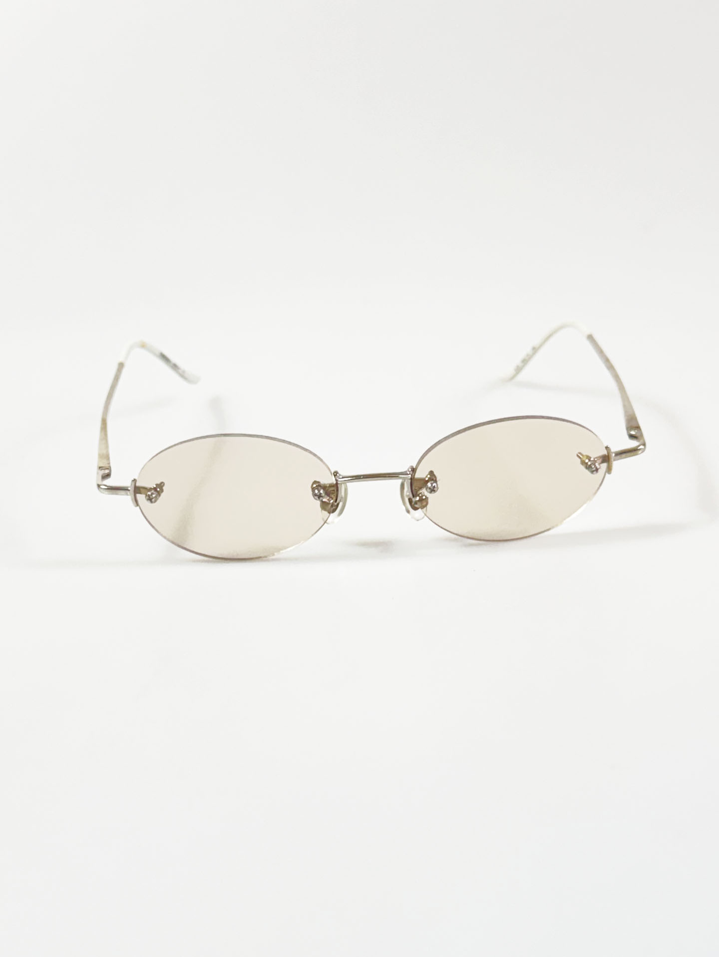 90's RUCHIANO Rimless Oval Metal Glasses