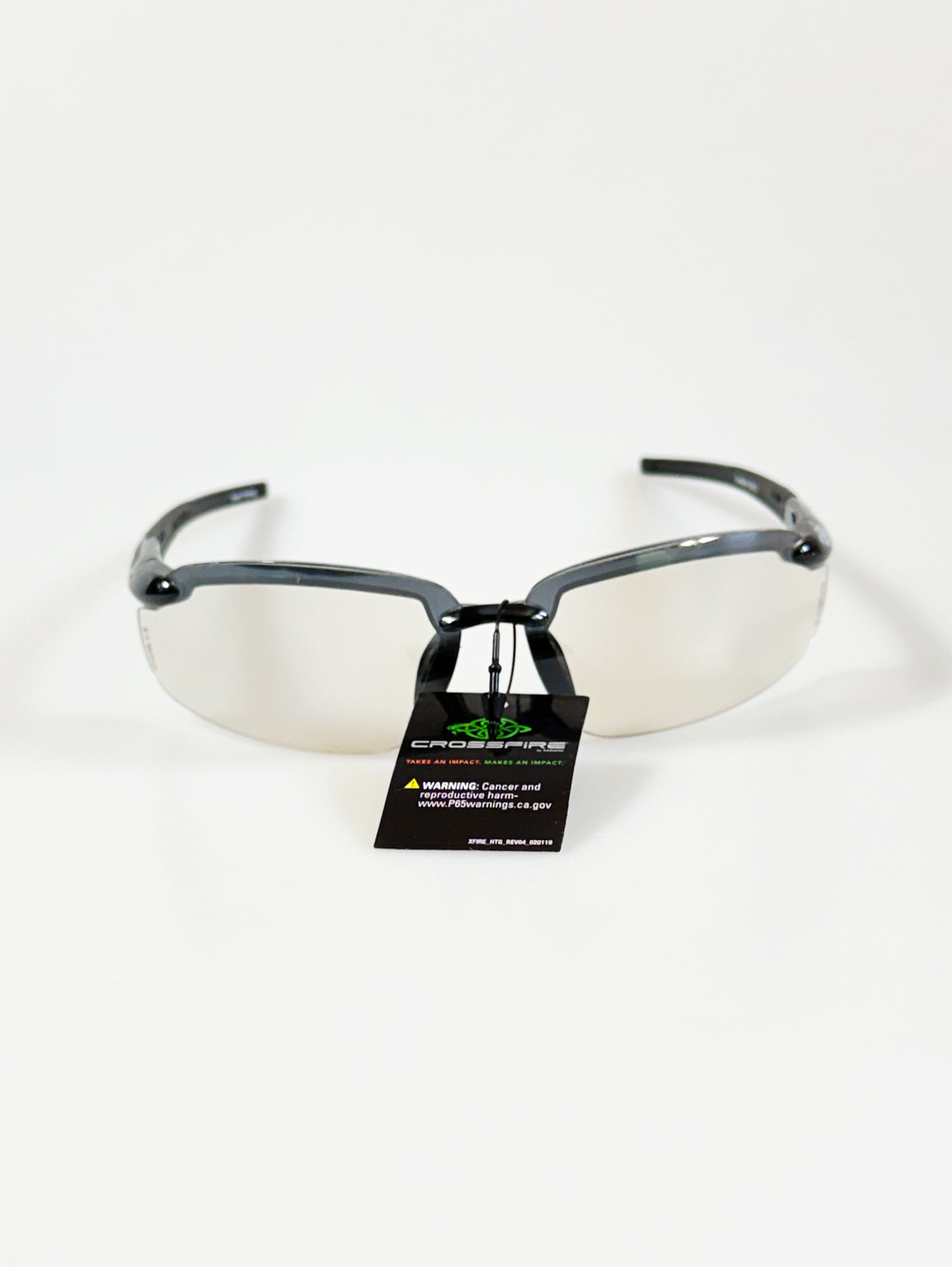 CROSS FIRE Black Semi-Rimless Sport Wrap Sunglasses