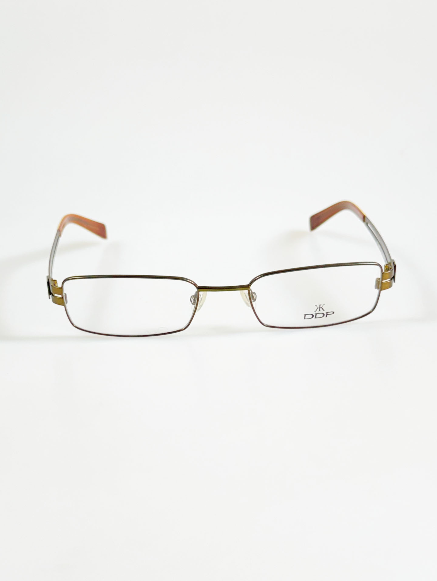 90's DDP Bronze Slim Square Metal Frame Glasses