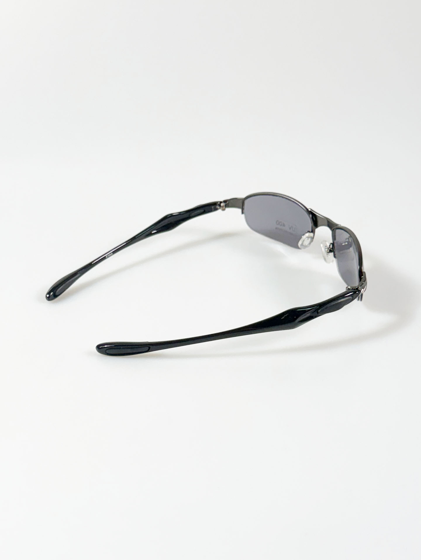 Gunmetal Semi-Rimless Square Metal Sunglasses
