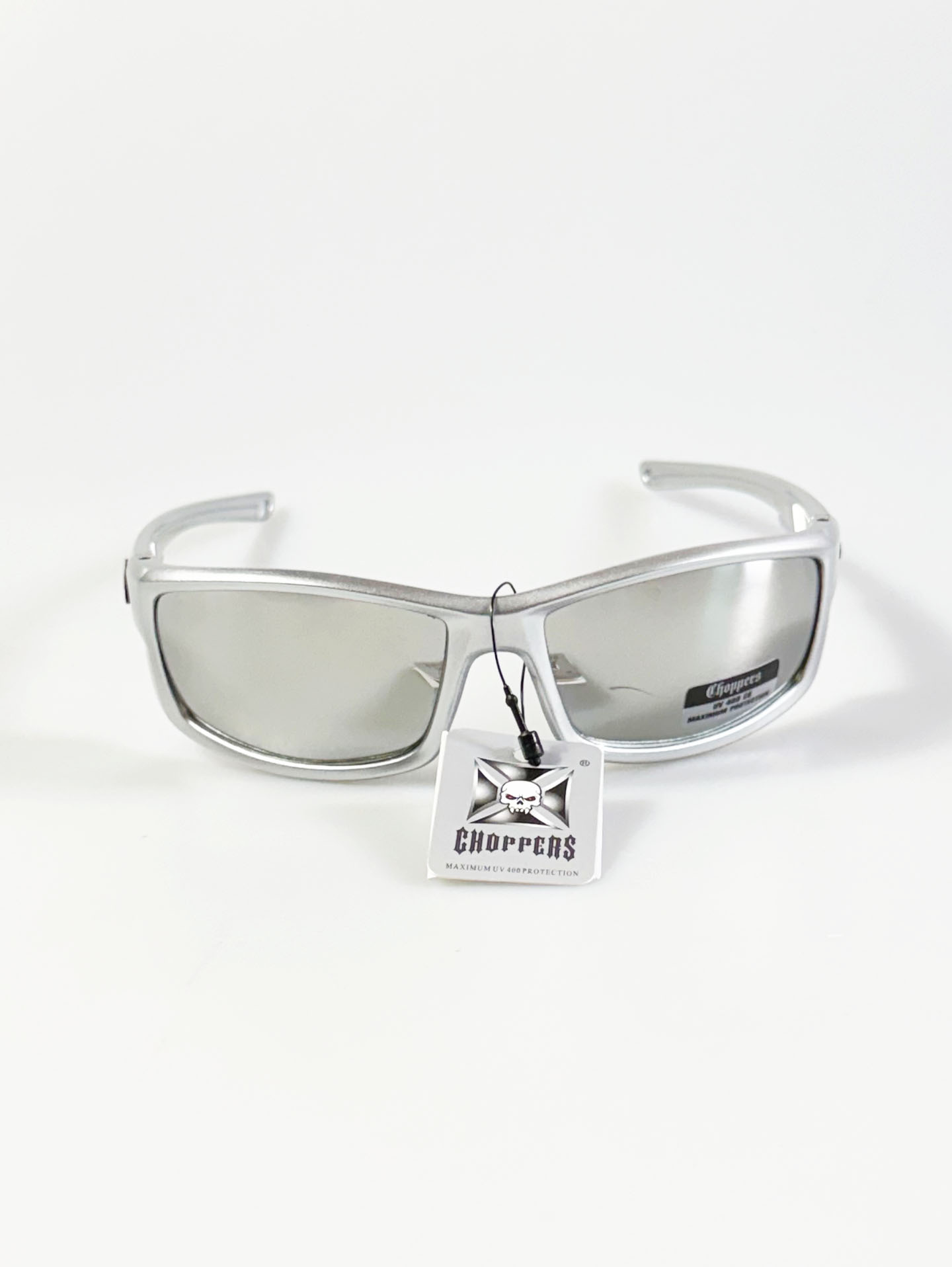 CHOPPERS Silver Wraparound Biker Sunglasses