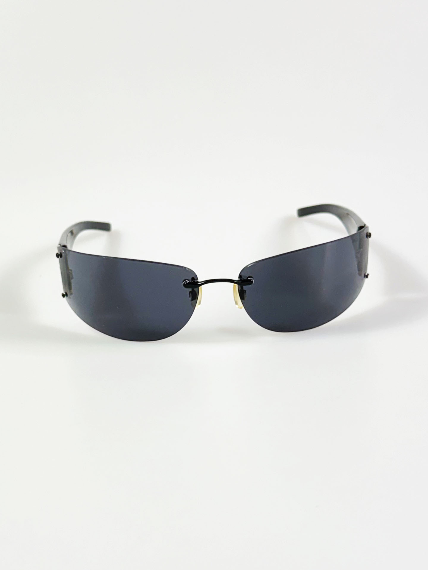 PARIM Black Rimless Shield Wrap Sunglasses