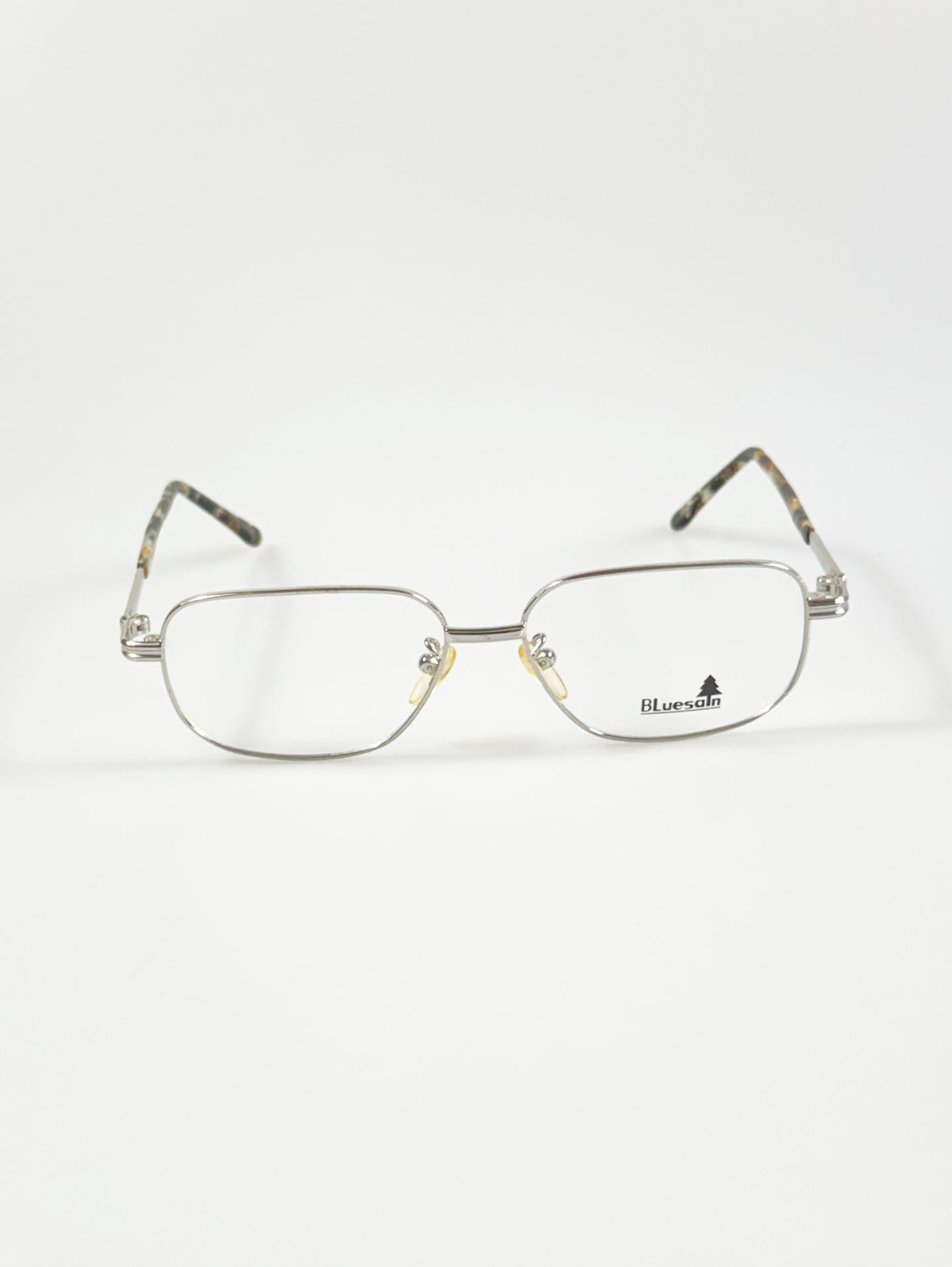 90's BLUESAIN Silver Slim Square Metal Glasses