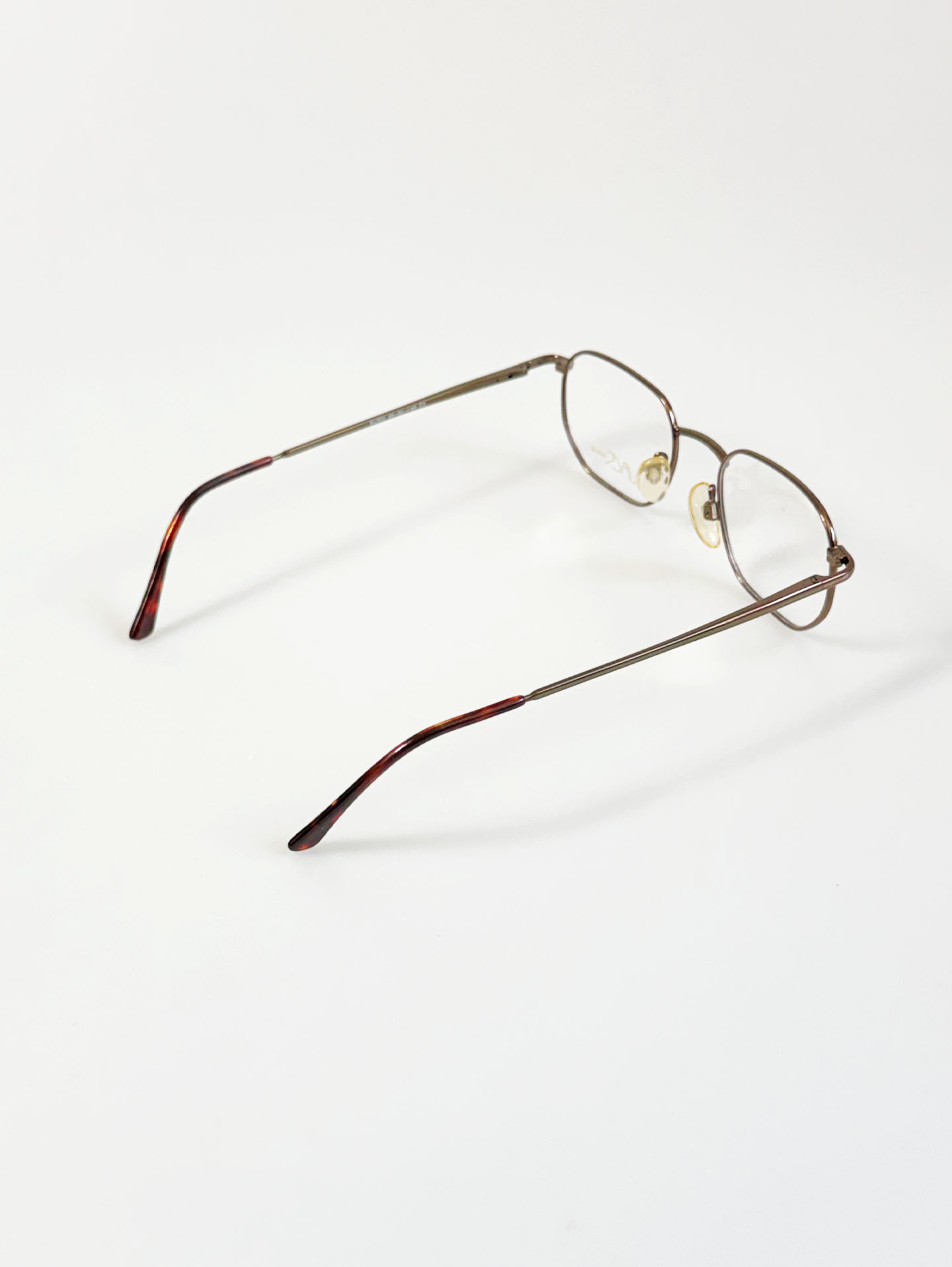 VIVACE Brown Soft Slim Square Metal Frame Glasses