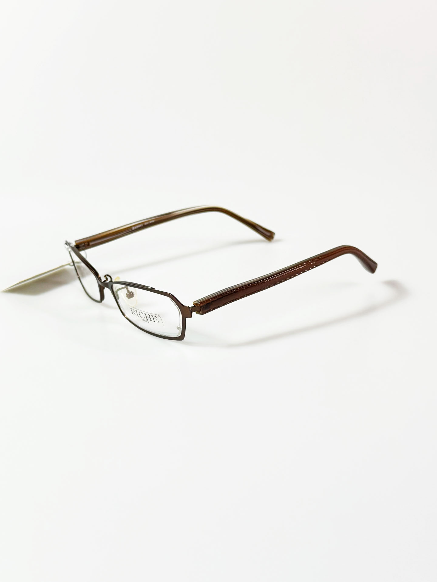 RICHE Paris Slim Square Metal Frame Glasses