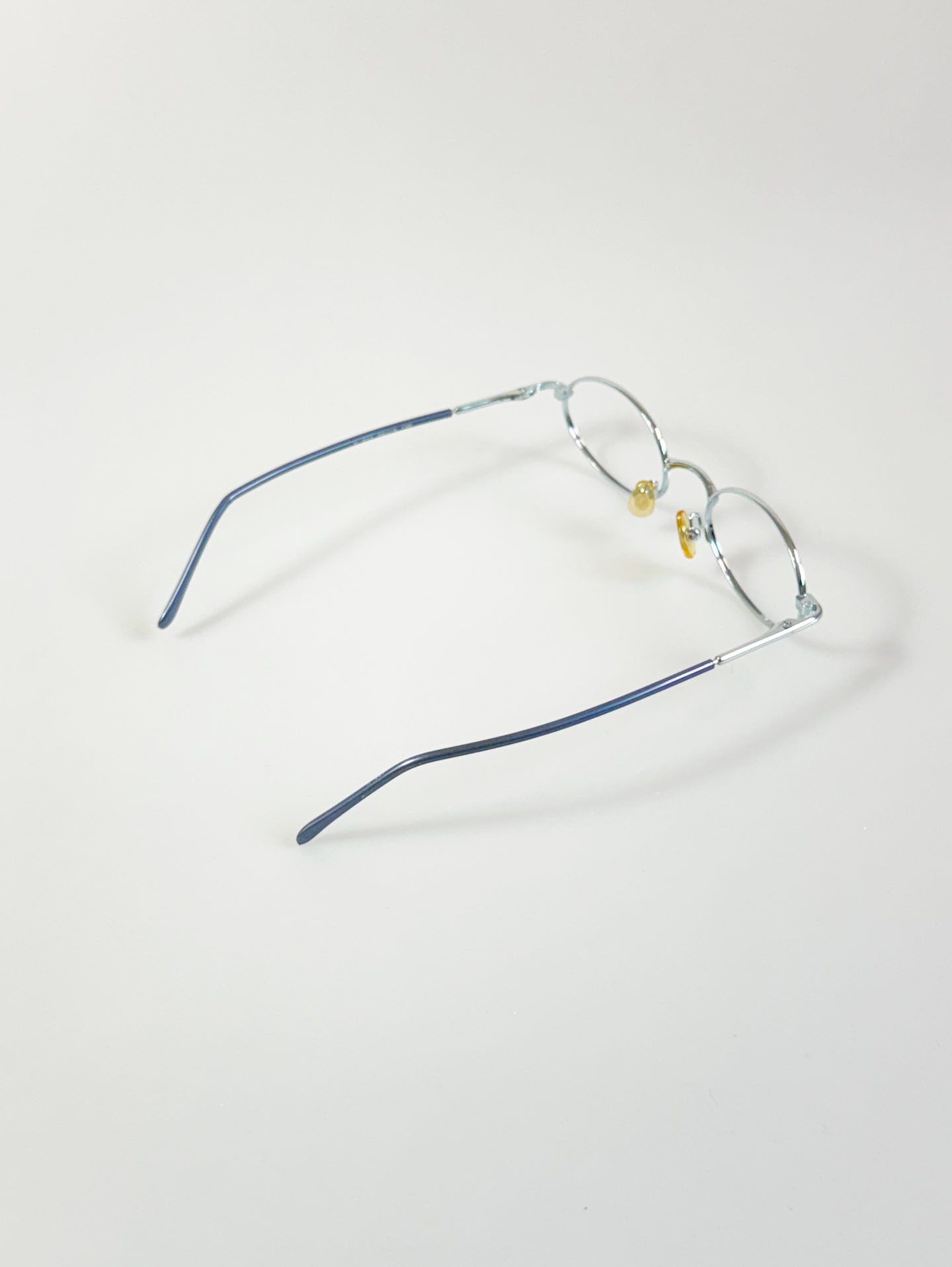 UNIX Slim Oval Full-Rim Light Blue Metal Frame Glasses