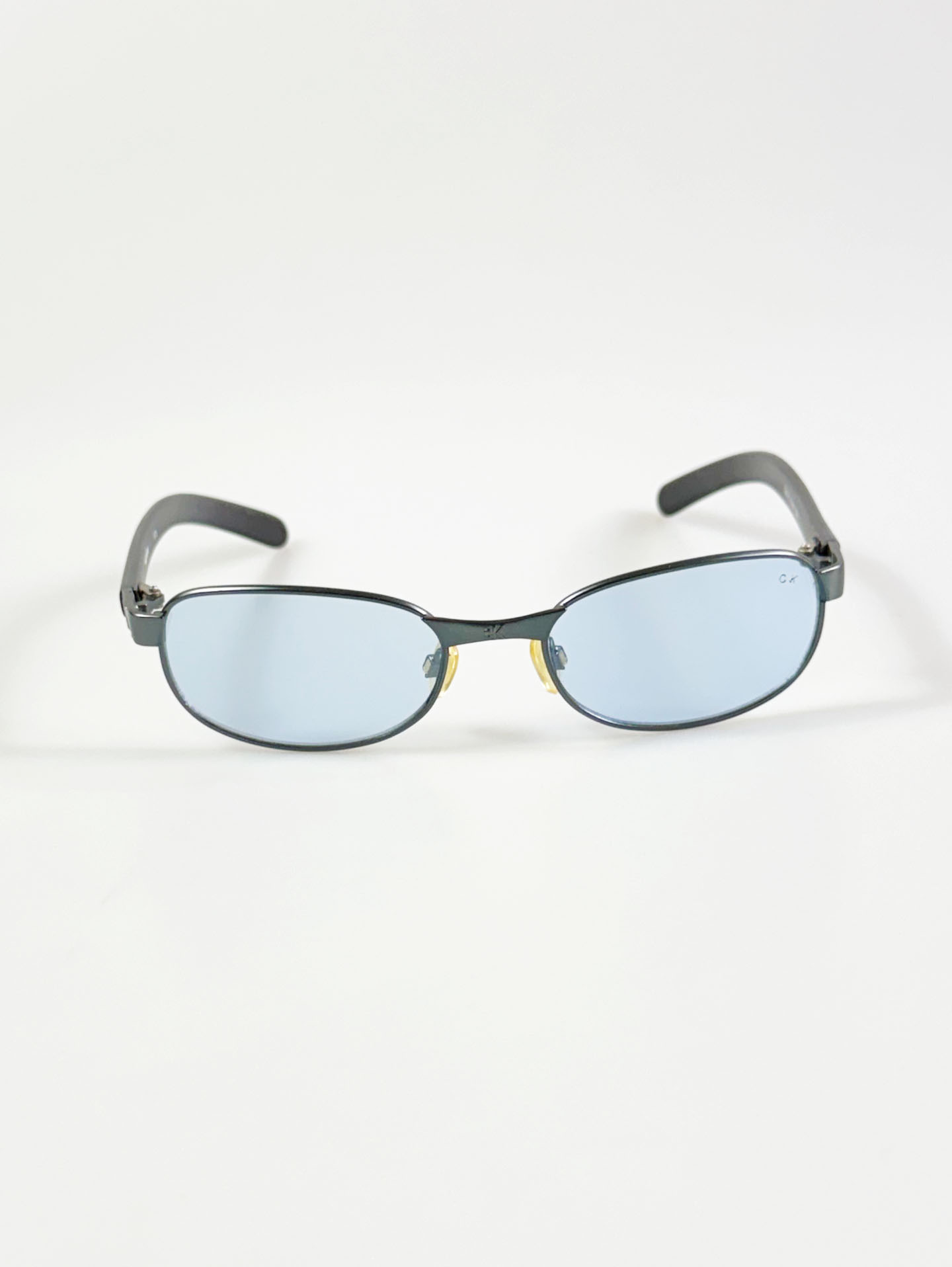 Calvin Klein Blue Slim Square Metal Tint Sunglasses