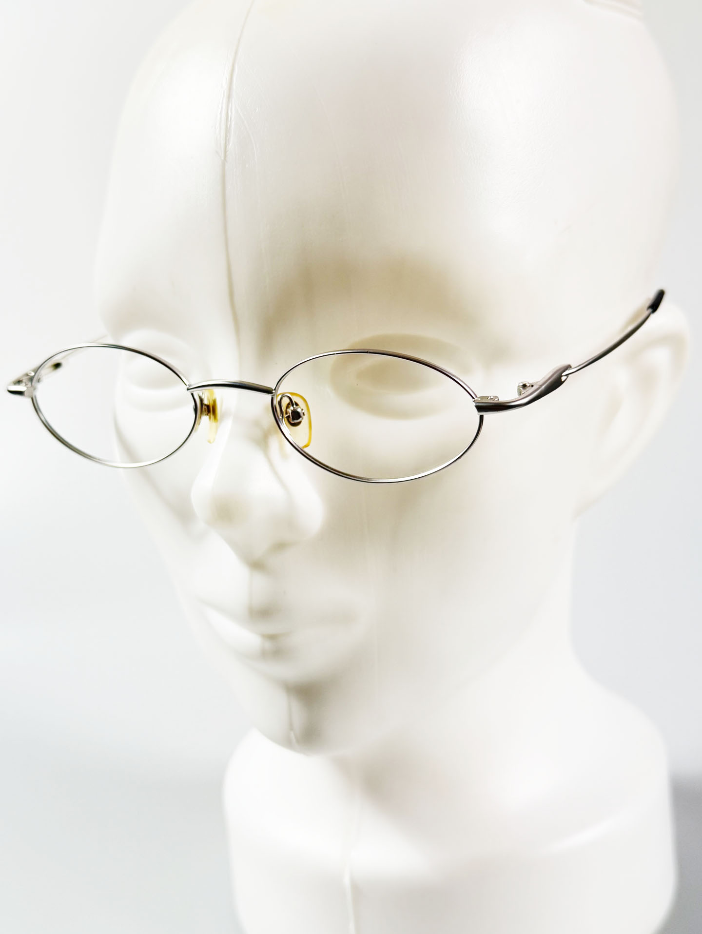90's PINK FLOYD Silver Slim Oval Metal Glasses
