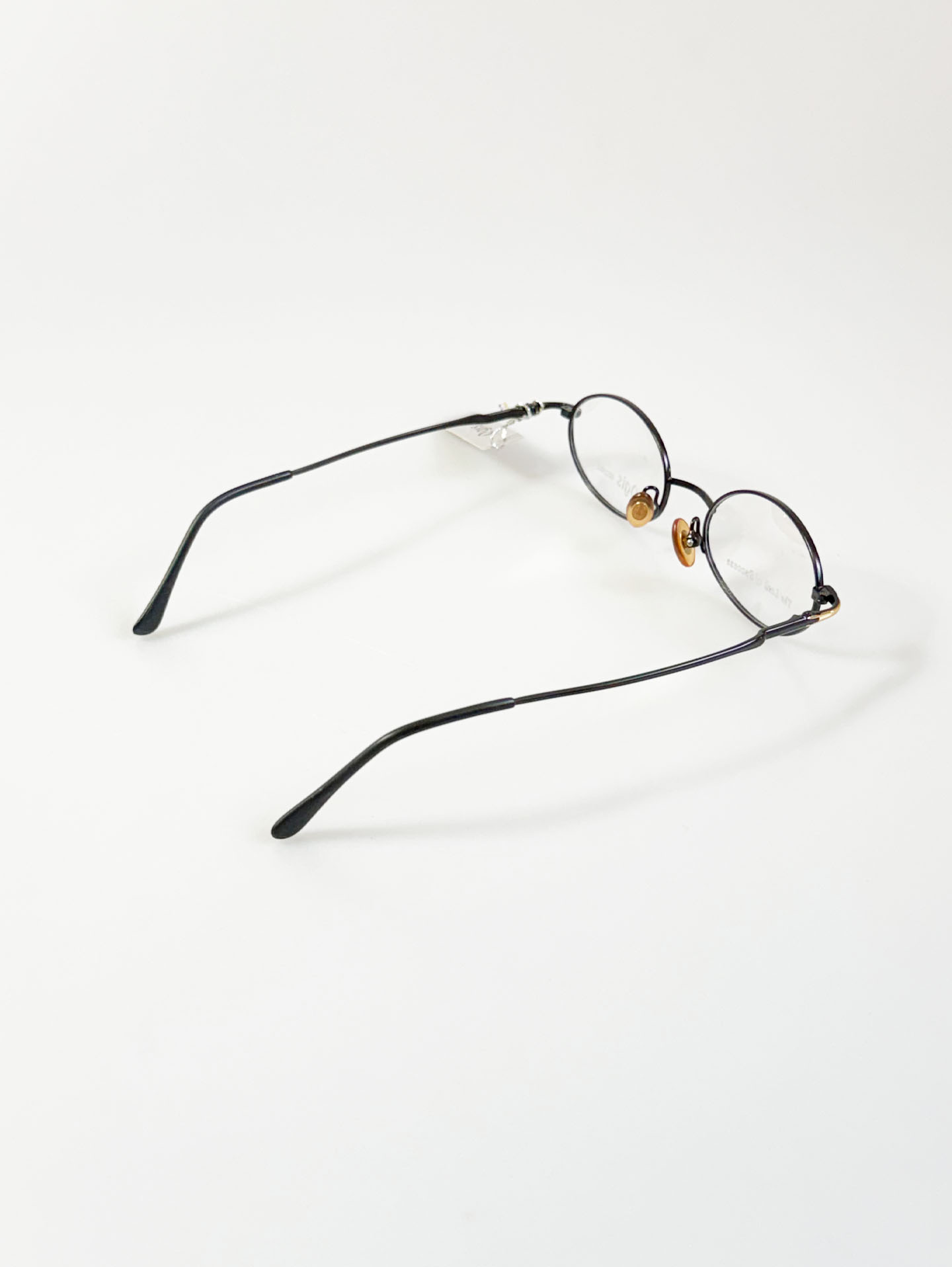 OGIS Black & Gold Slim Oval Metal Frame Glasses