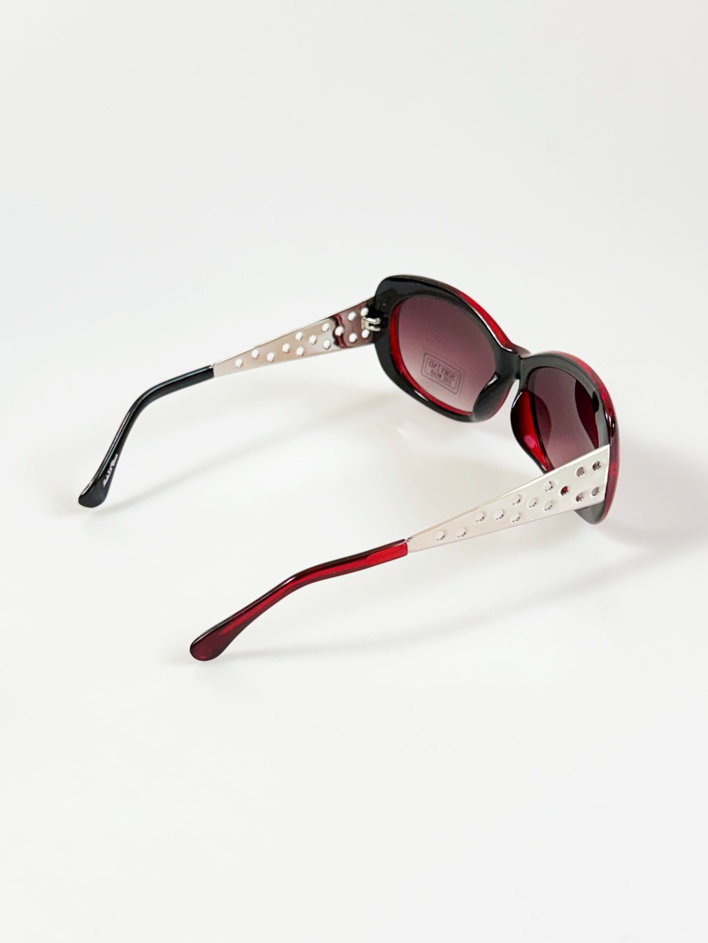 SORVINO Burgundy Oversized Oval Tint Sunglasses