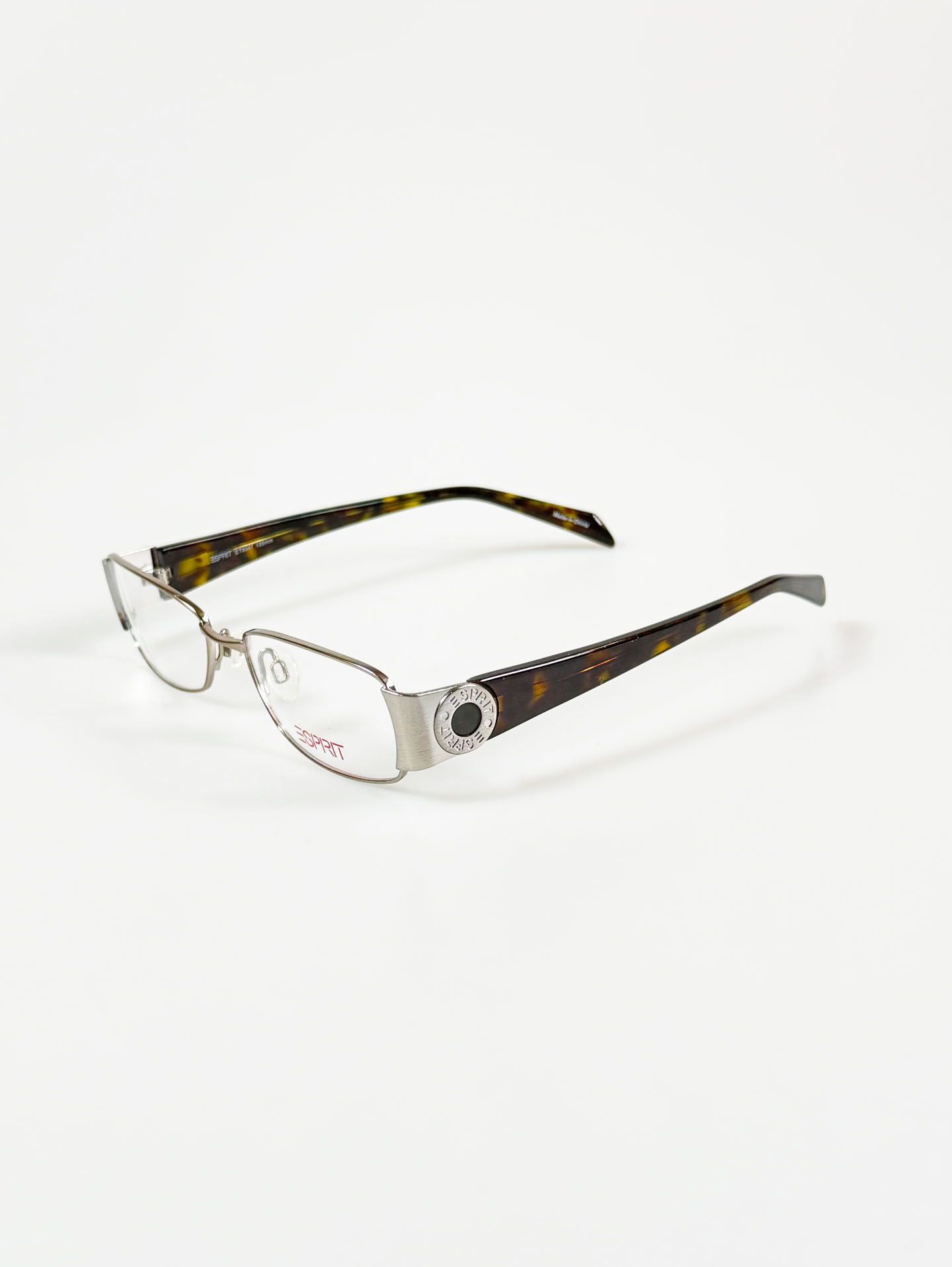 ESPRIT Silver Slim Square Metal Frame Glasses