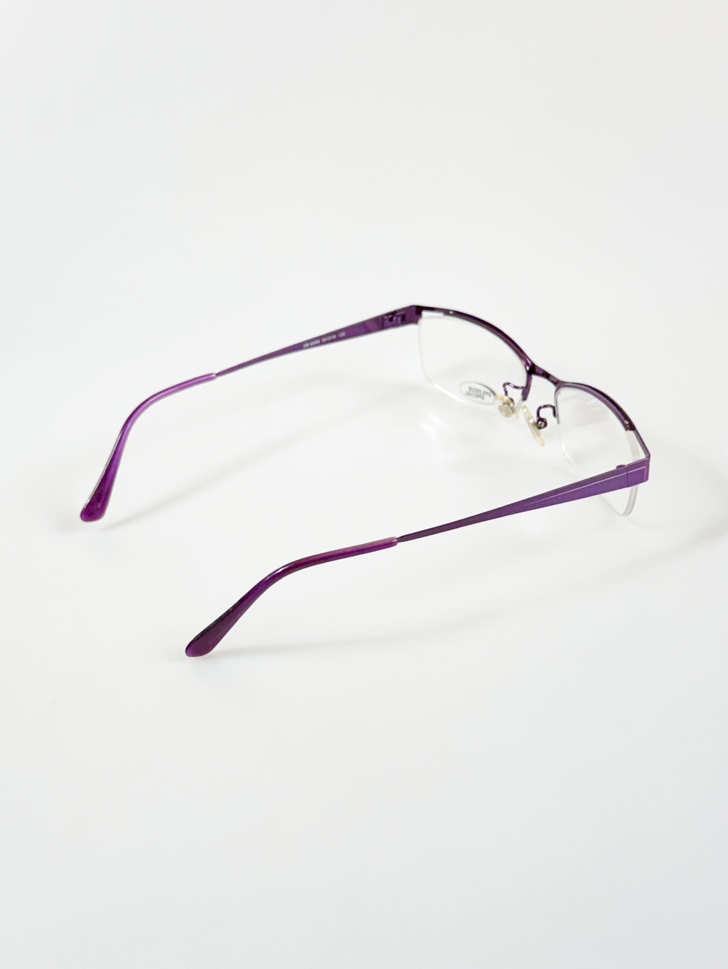 EPILOGUE Purple Semi-Rimless Square Metal Frame Glasses