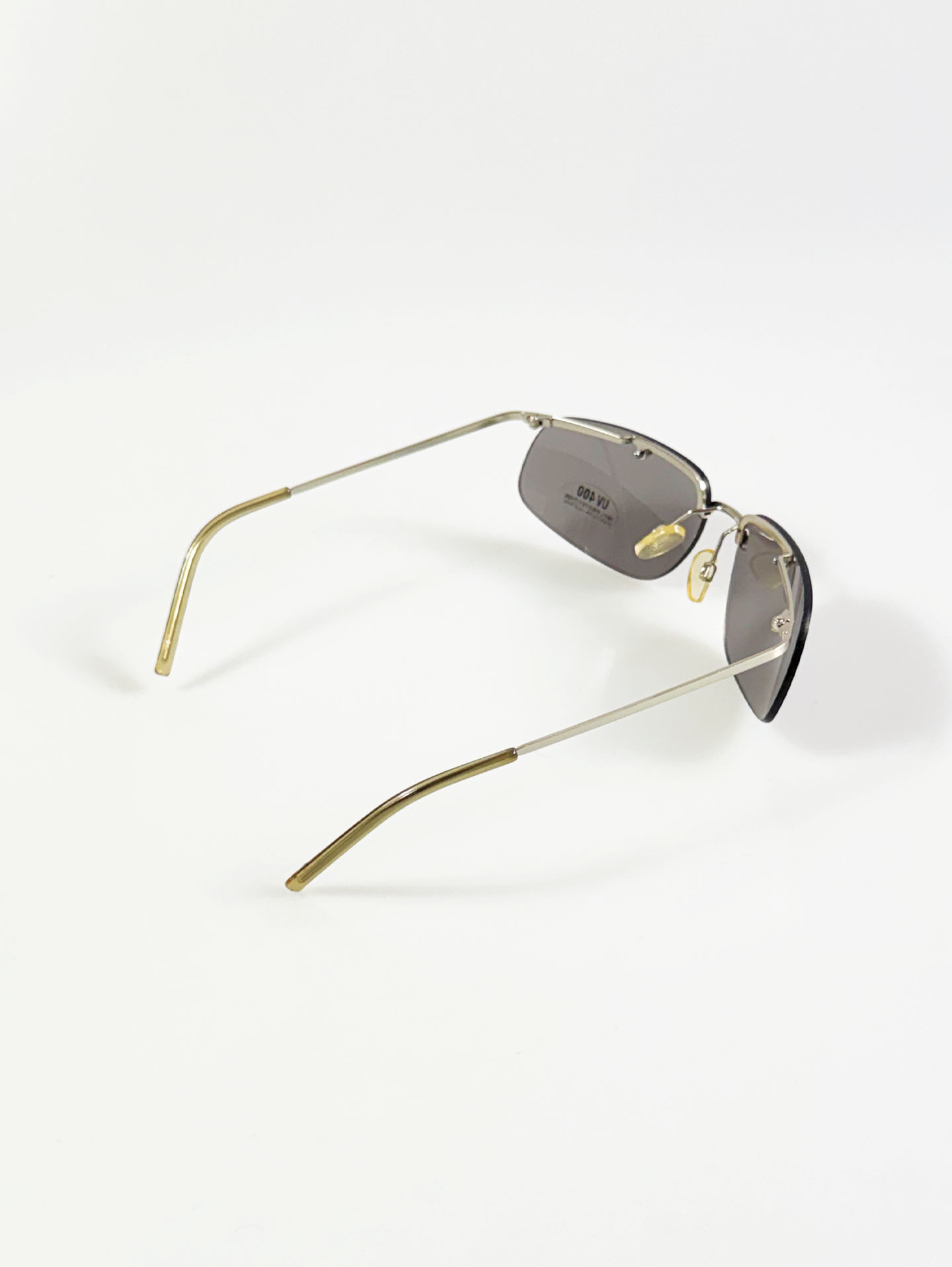 90's UNOSOLEIL Rimless Wraparound Metal Sunglasses