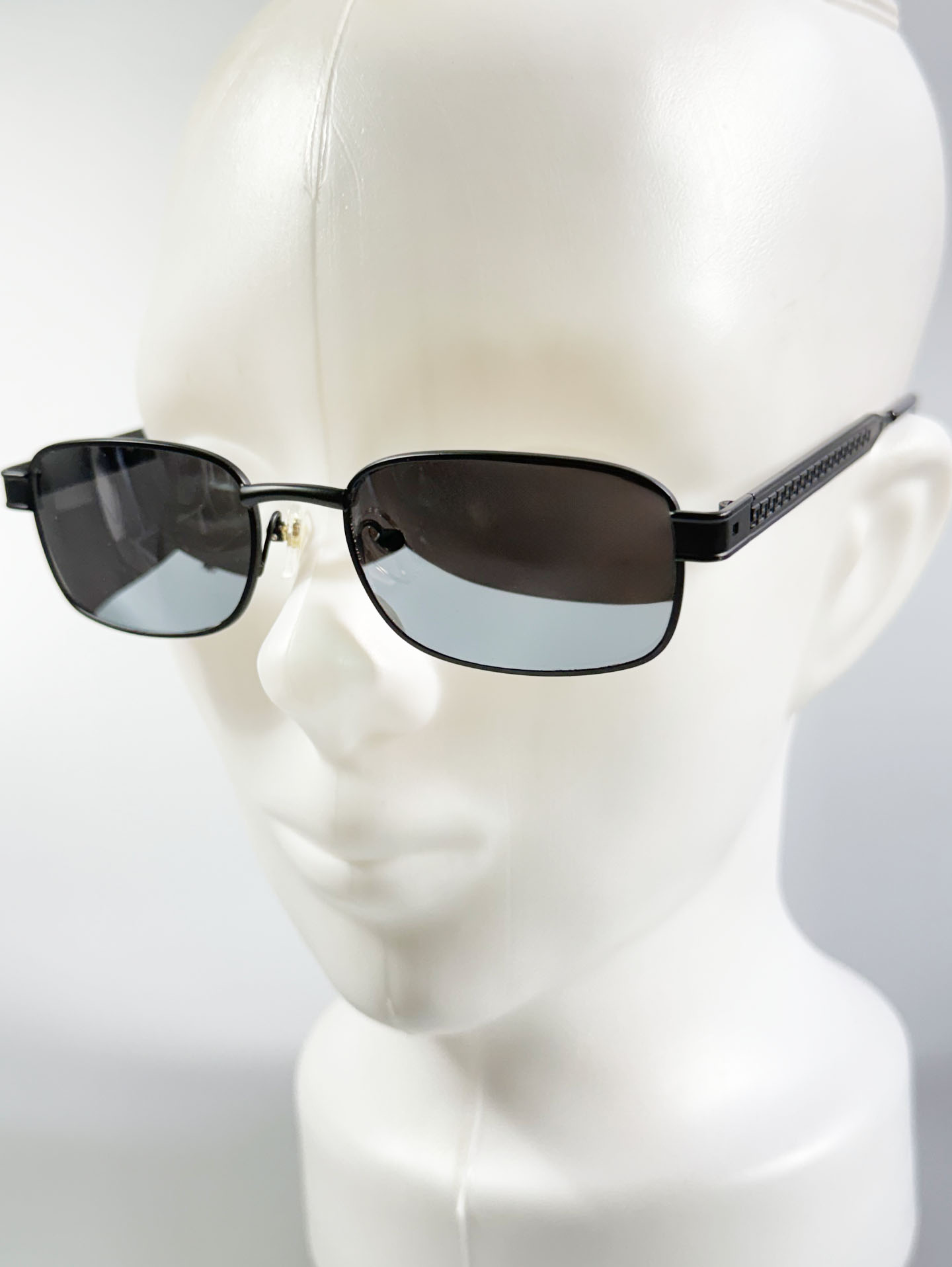 90's JOANNA Black Slim Square Metal Sunglasses