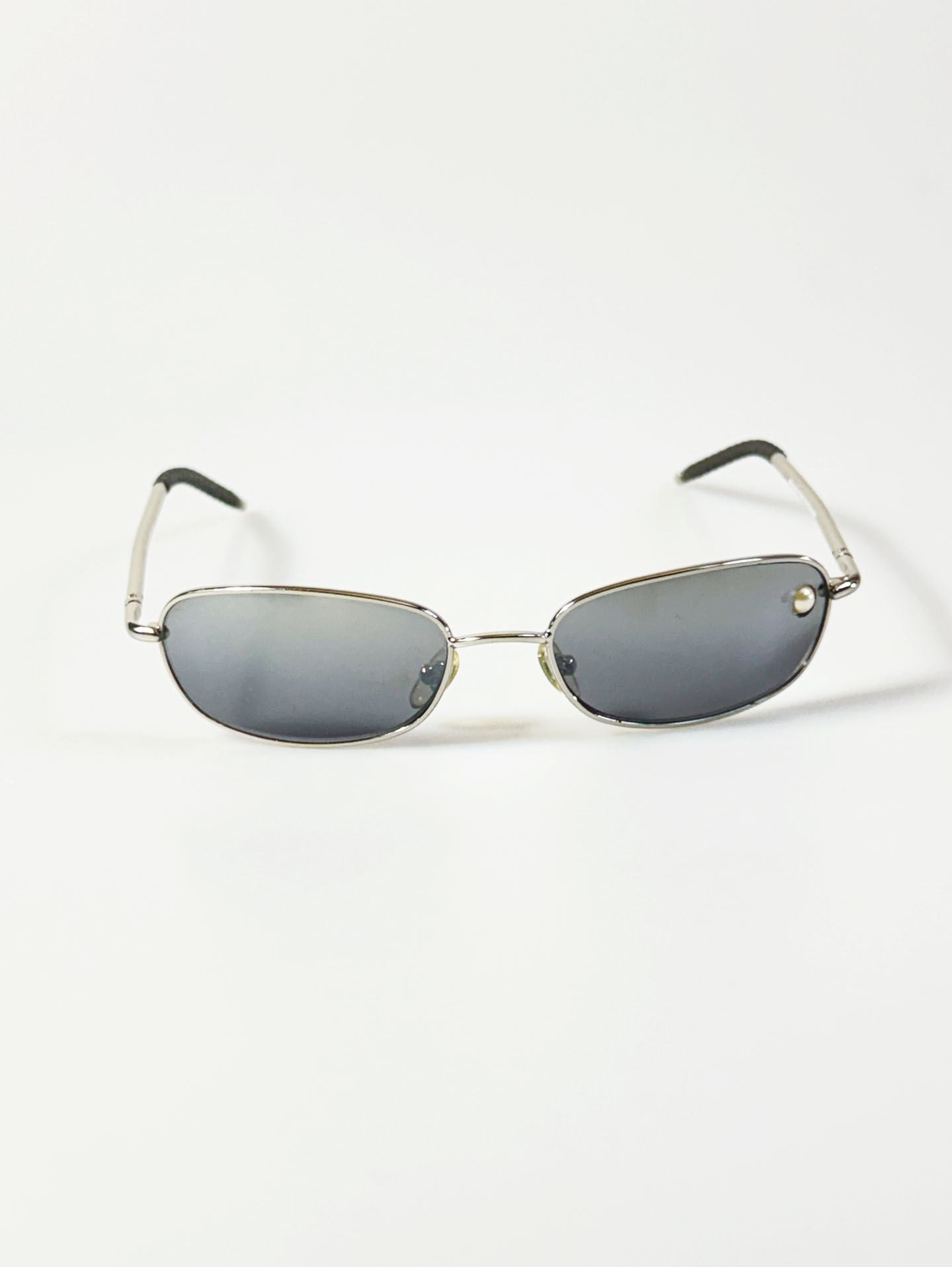 SUPERHERO Slim Oval Silver Metal Frame Sunglasses