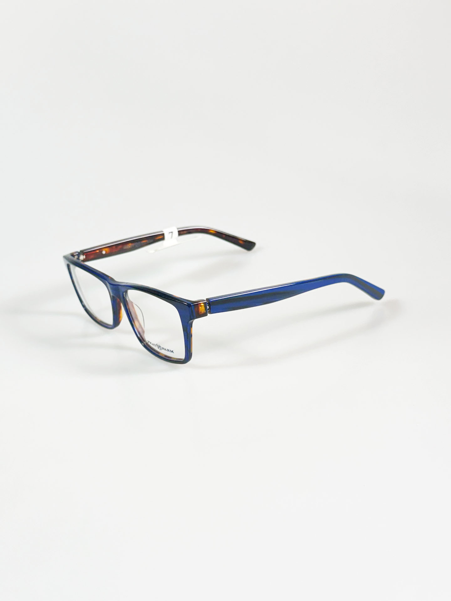 PHAT FARM Deep Blue Square Horn-Rim Glasses