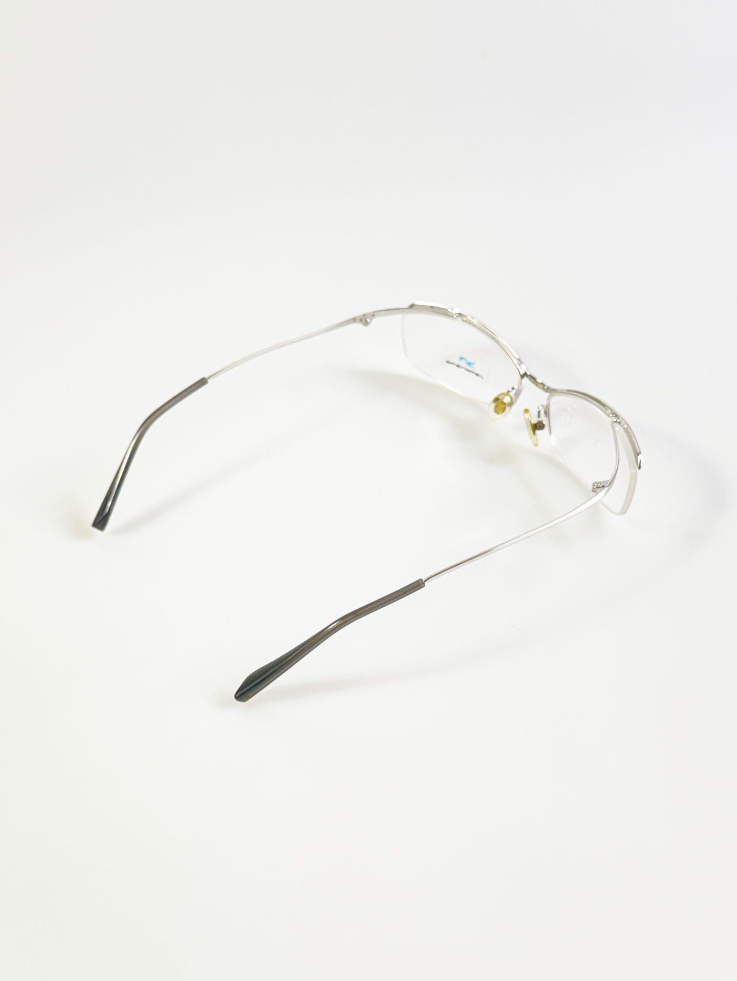 SEMONEMO Silver Semi-Rimless Square Metal Glasses