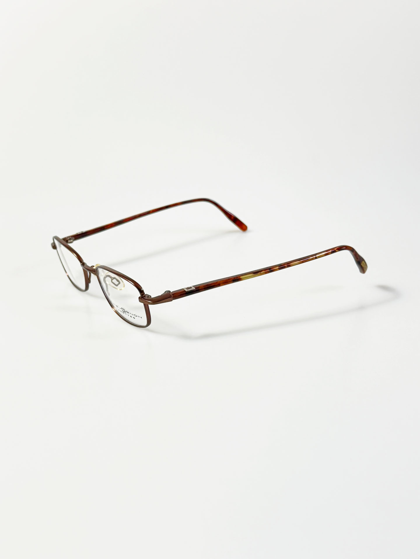 90's CHEVIGNON LUNETTES Brown Slim Square Metal Glasses