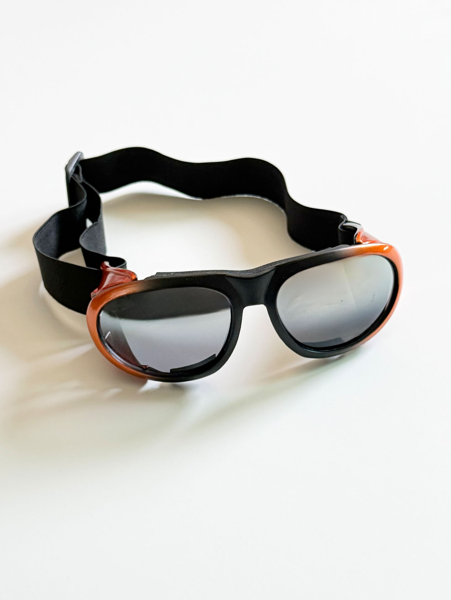 90's TORNADO Black & Orange Goggle Wraparound Sunglasses