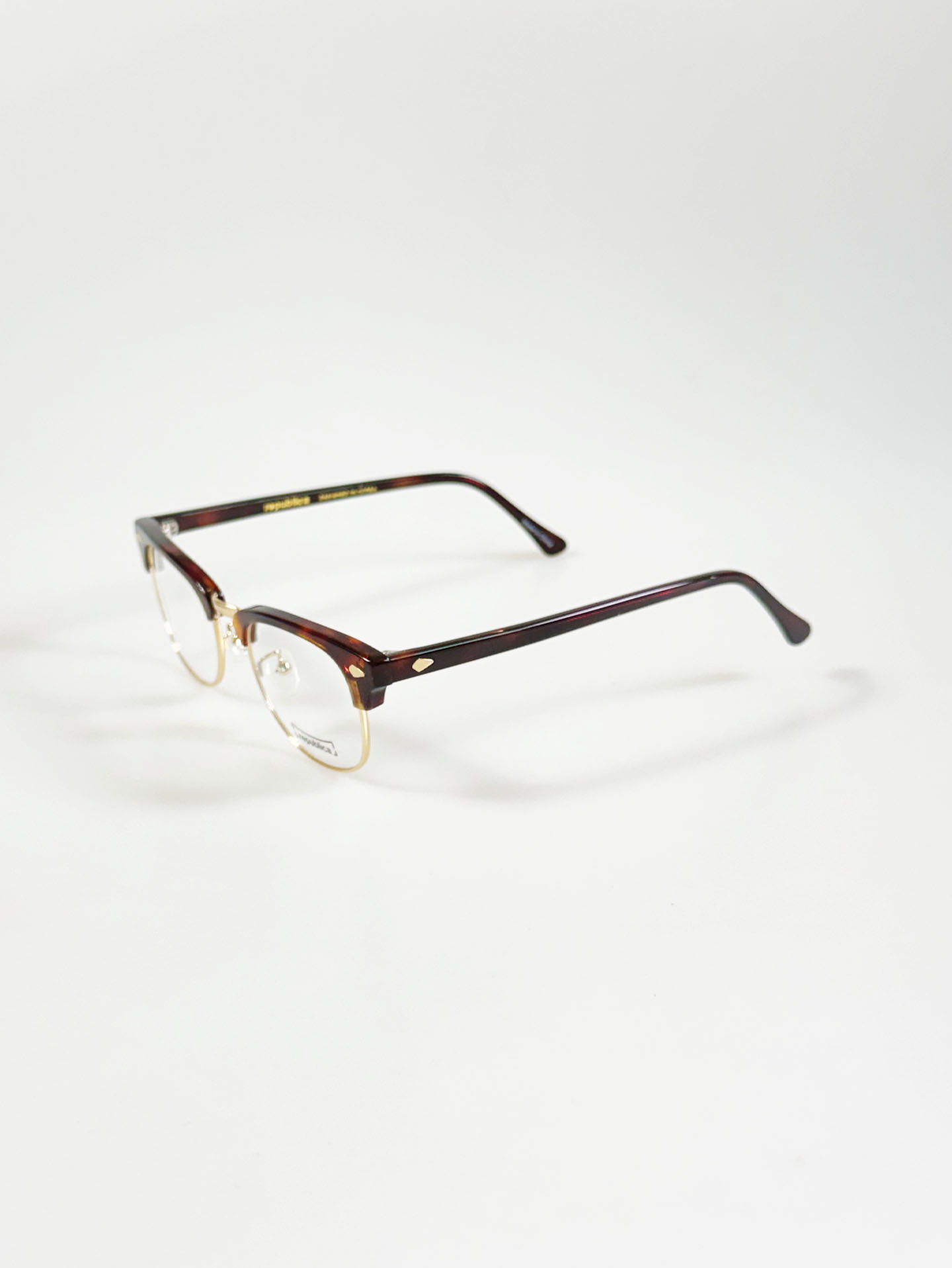 REPUBLICA Tortoiseshell Browline Combination Glasses