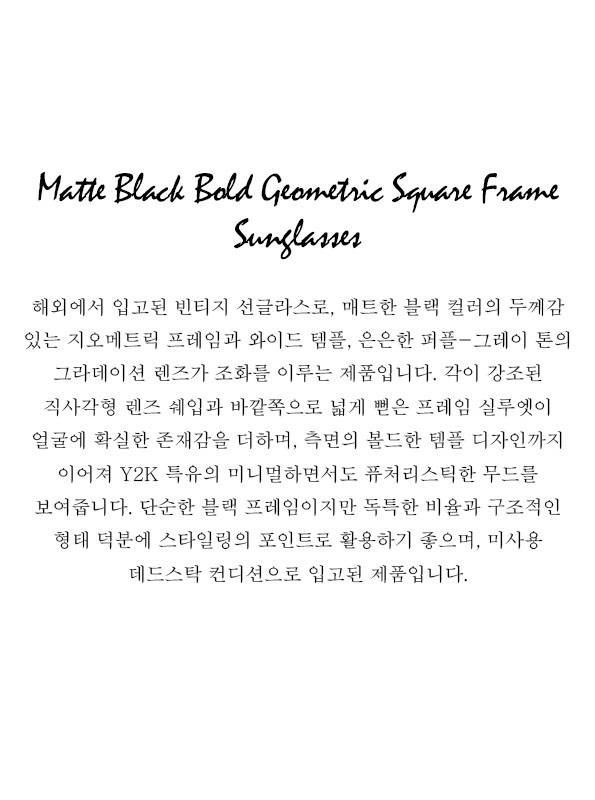 Matte Black Bold Geometric Square Frame Sunglasses