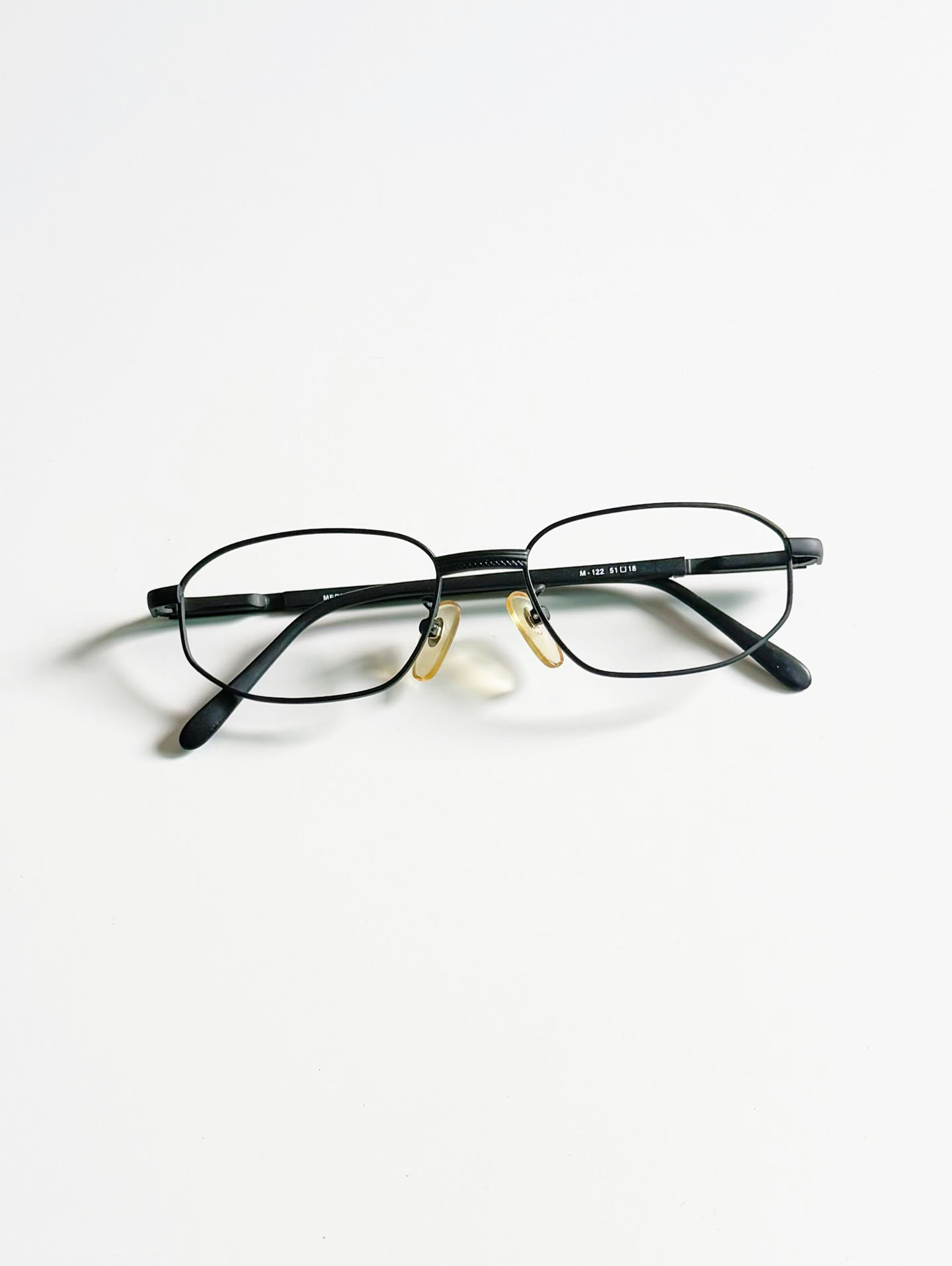 Meridian Matt Black Slim Square Metal Glasses