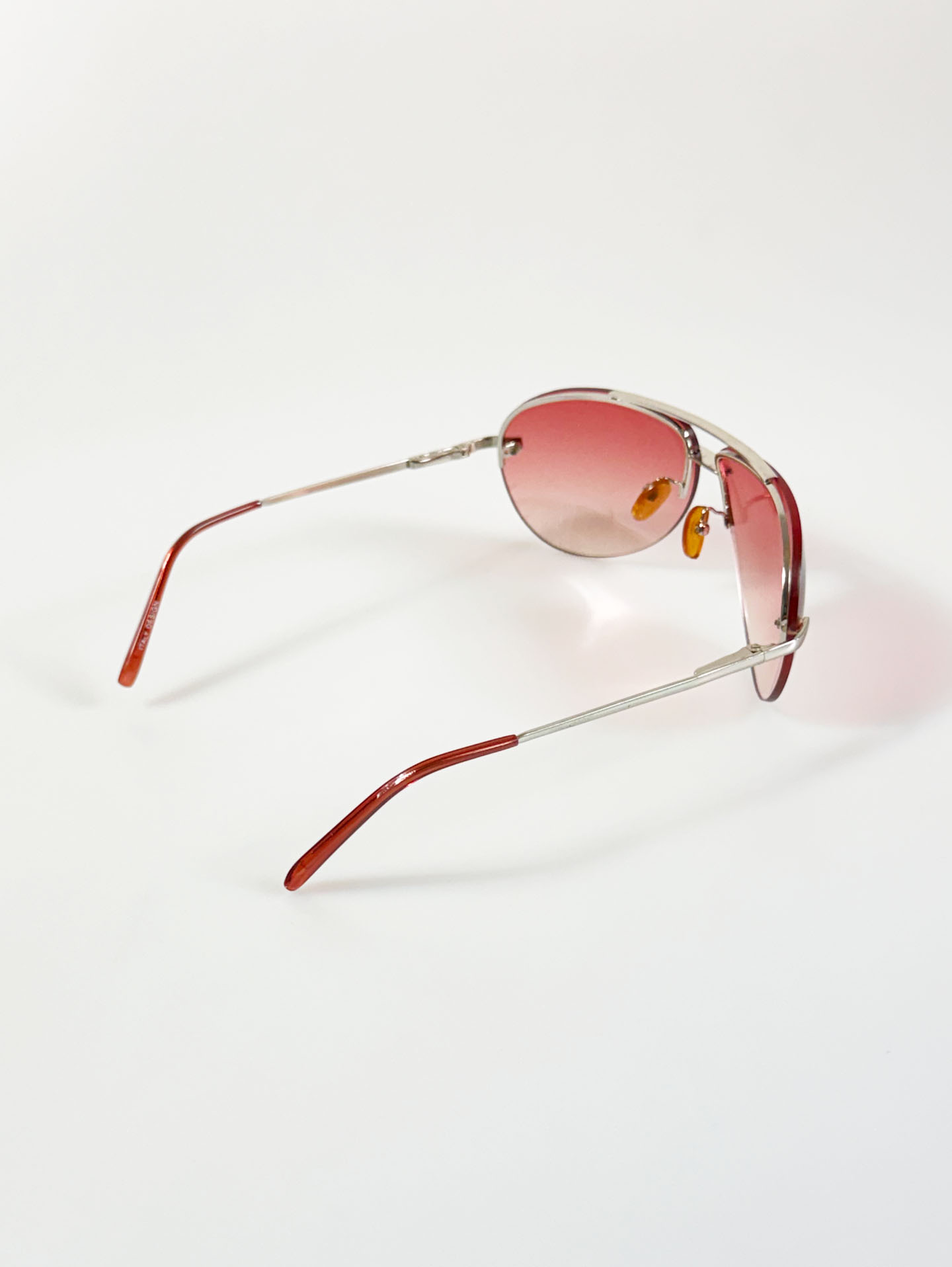 Rimless Double Bridge Square Metal Tint Sunglasses