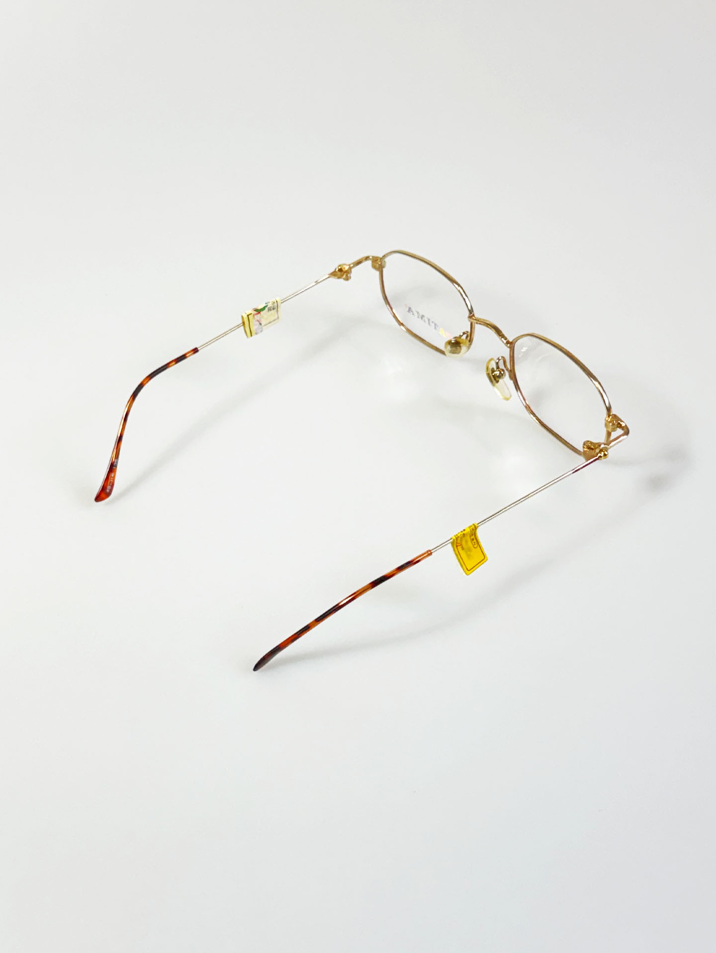 PATIMA Gold&Leopard Slim Hexagon Metal Frame Glasses