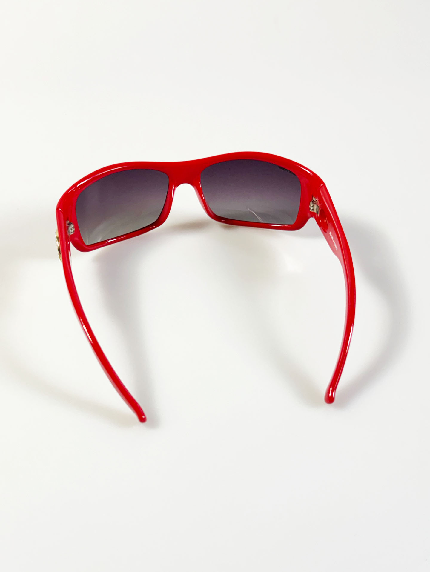 BLUE POINT Red Bold Wraparound Square Sunglasses