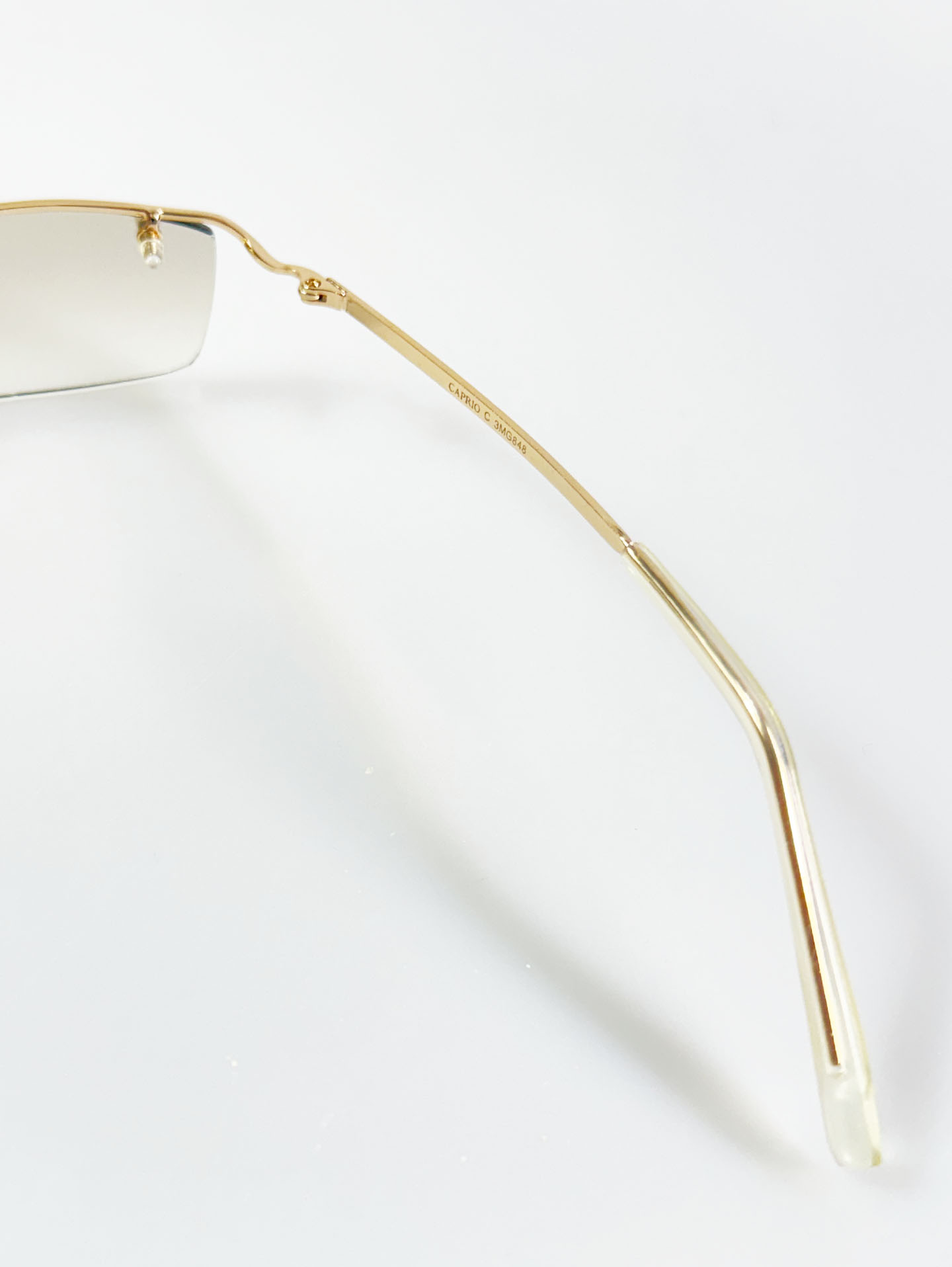 CAPRIO Rimless Square Gold Metal Tinted Sunglasses