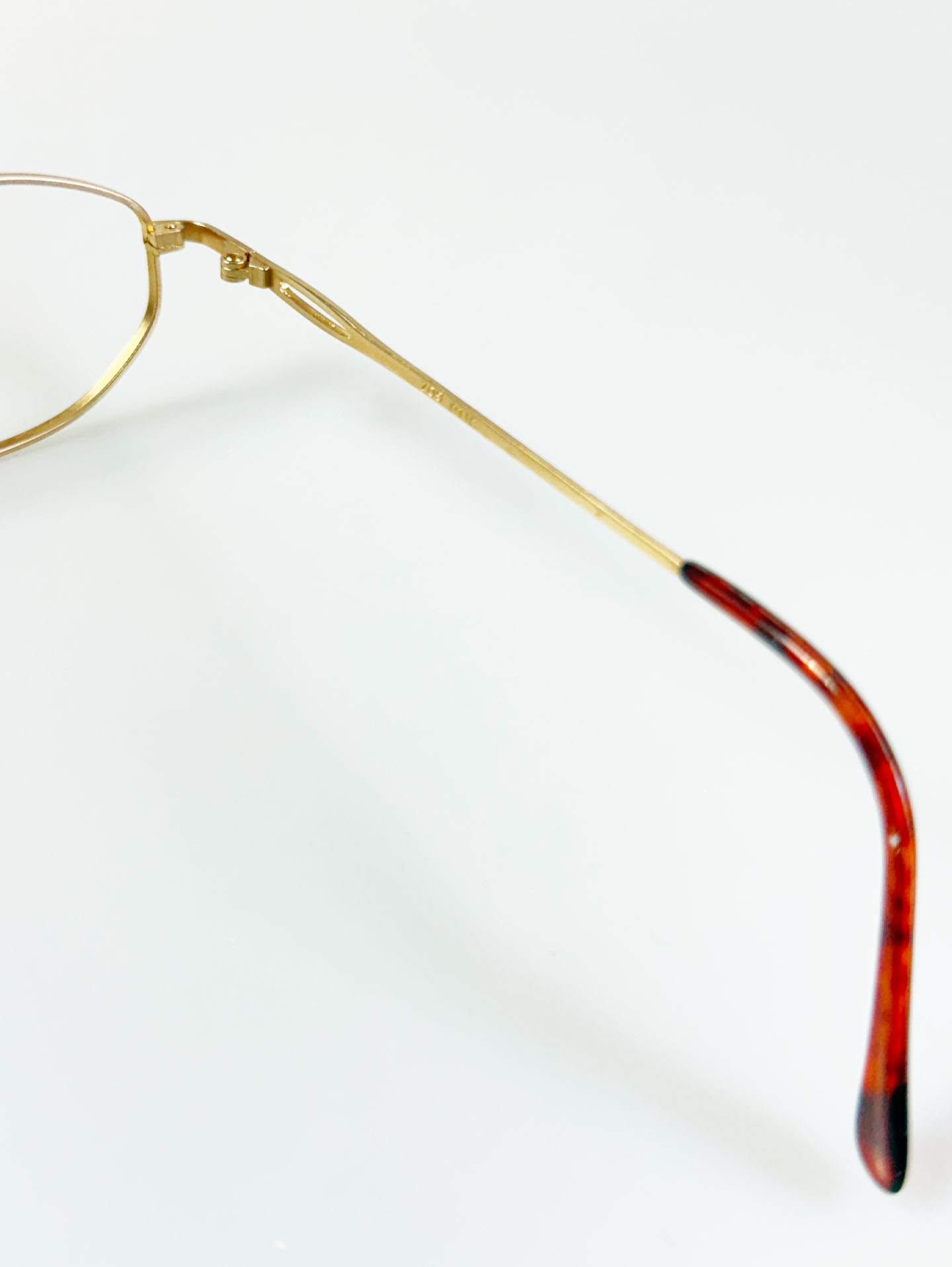 90's OTIC Gold Metal Slim Oval Frame Glasses