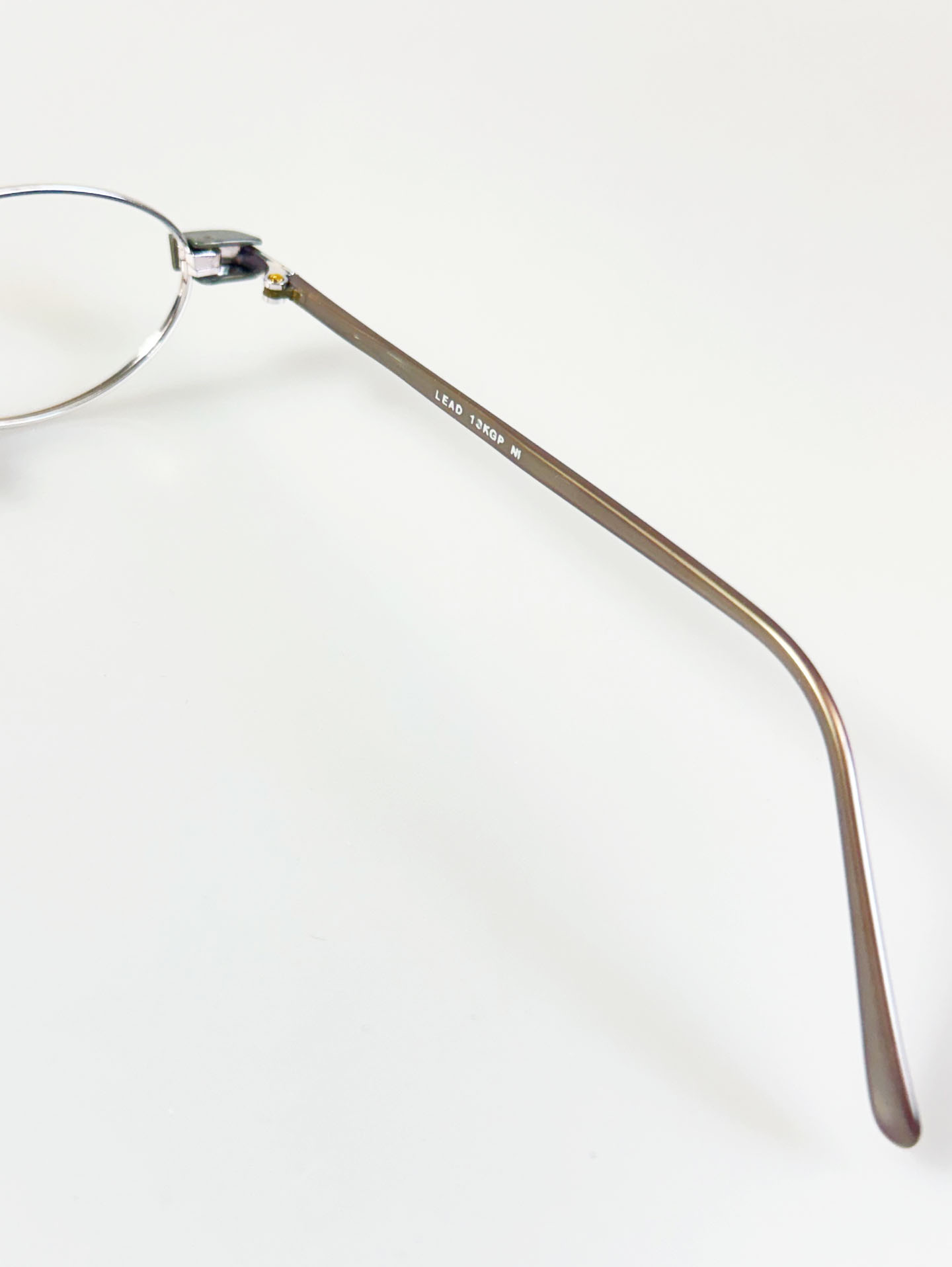 90’s LEAD Slim Oval Block Details Metal Glasses