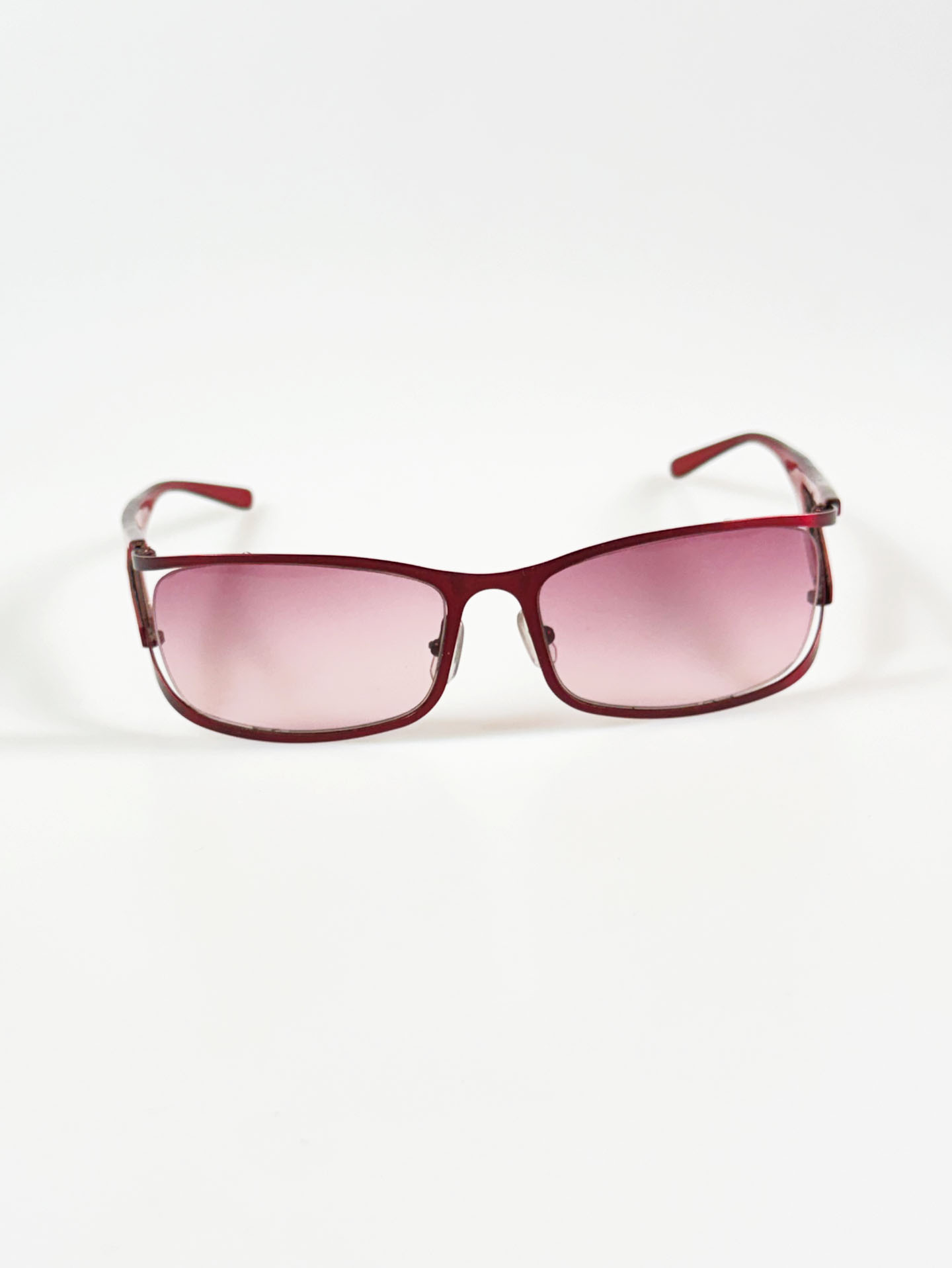 CAPULET Burgundy Red Square Metal Tint Sunglasses