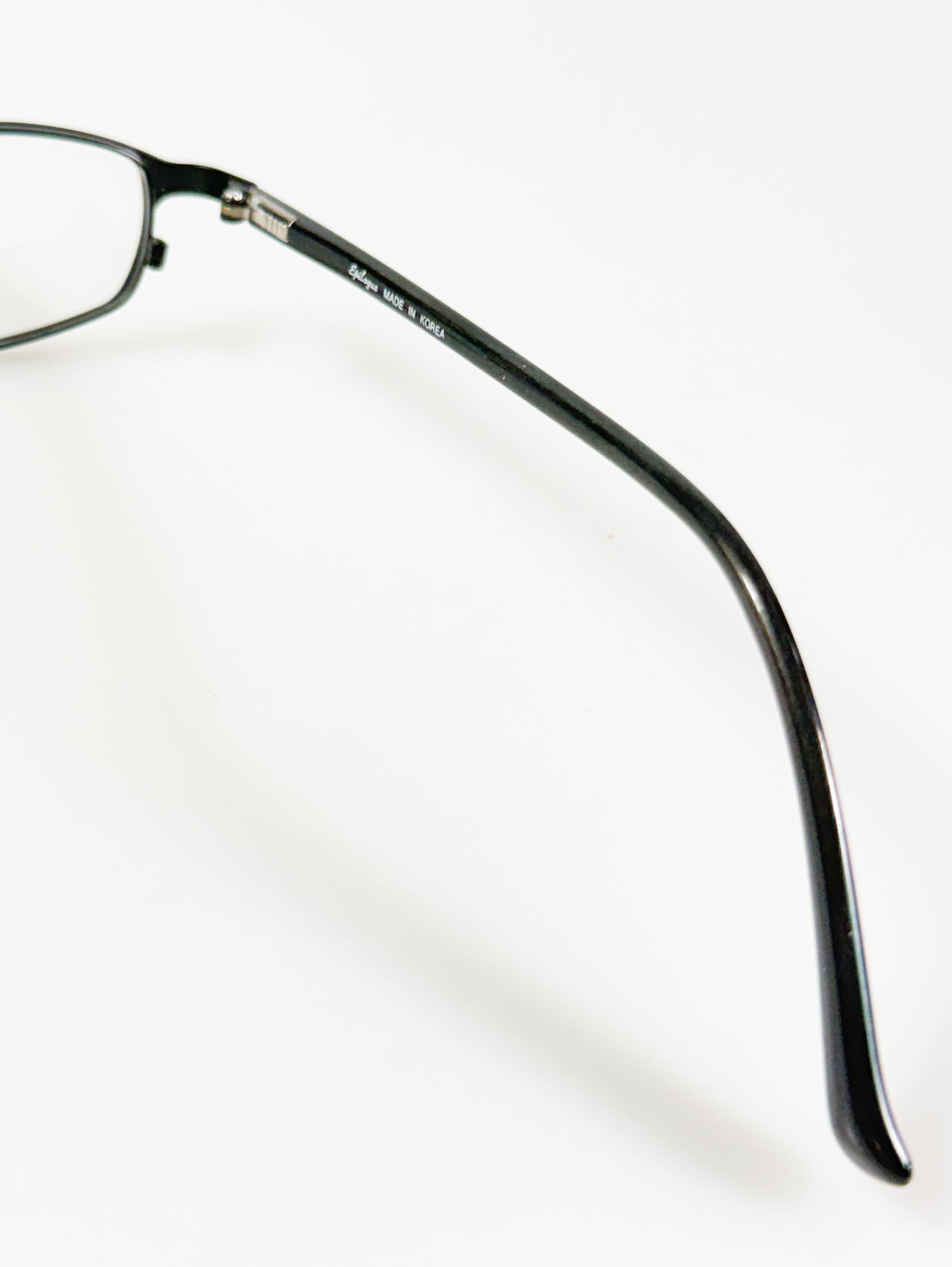 EPILOGUE Matte Black Slim Square Metal Glasses