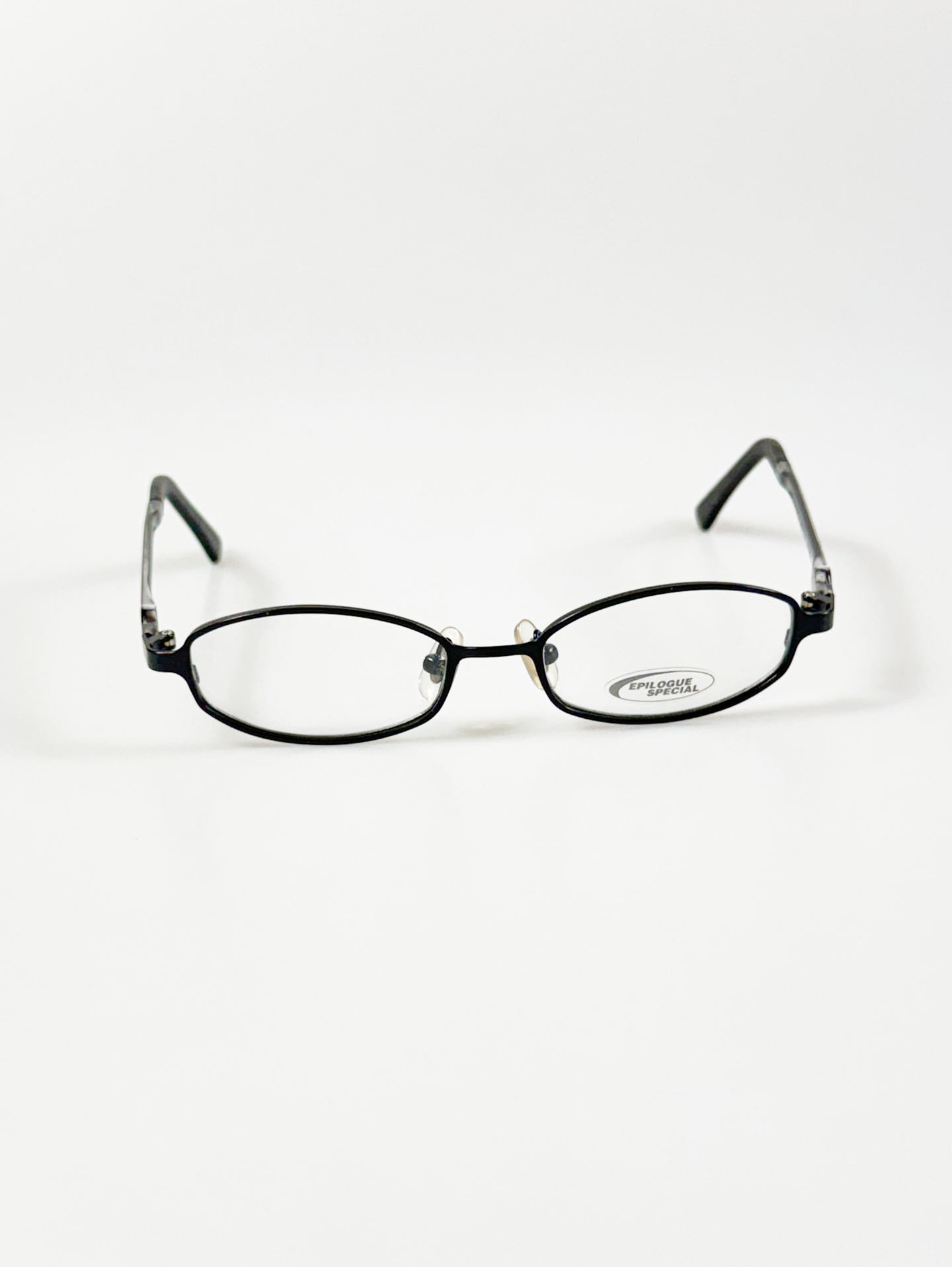EPILOGUE Black Slim Oval Metal Glasses