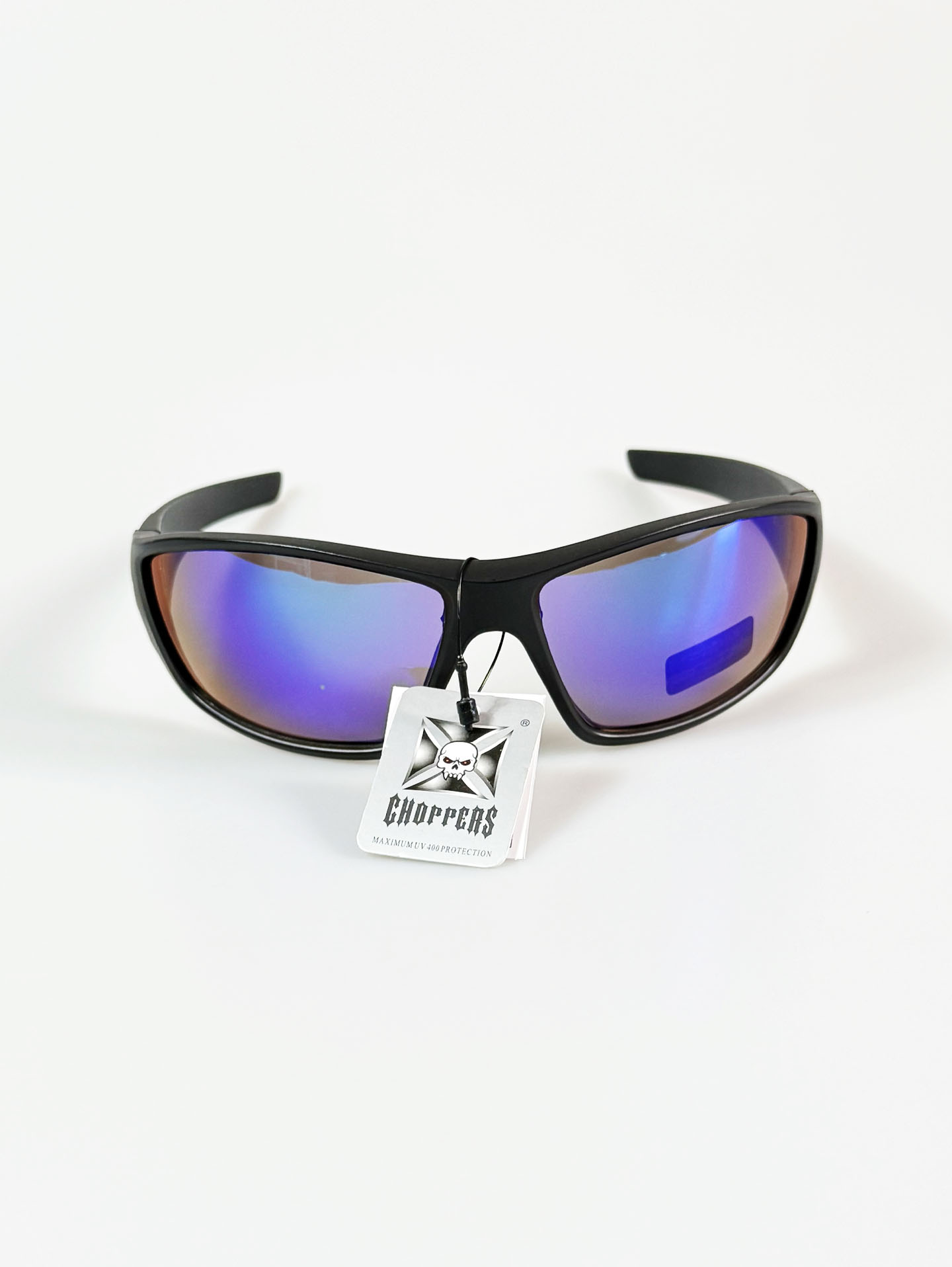 CHOPPERS Wraparound Matte Black Square Frame Sunglasses