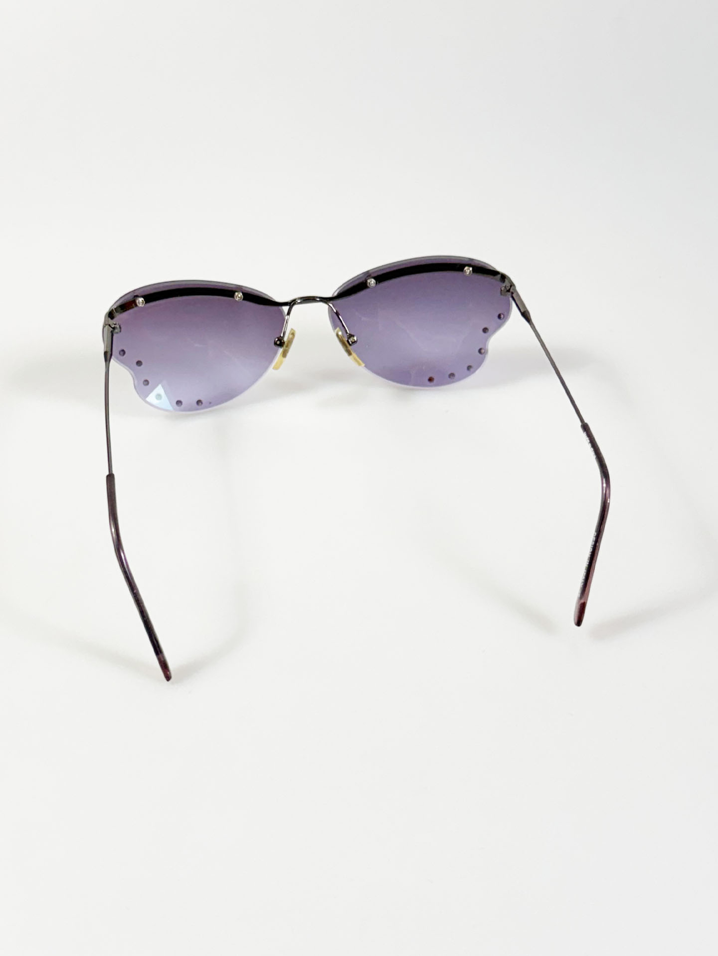 90's Butterfly Rimless Metal Tint Sunglasses