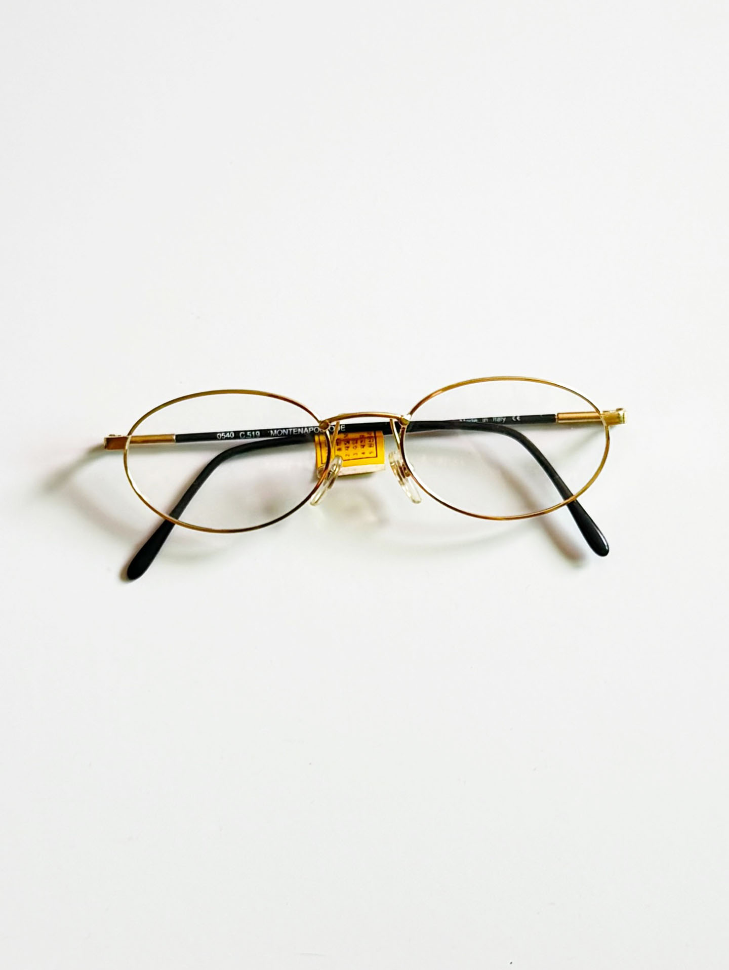 MONTENAPOLEONE Slim Oval Gold Metal Glasses