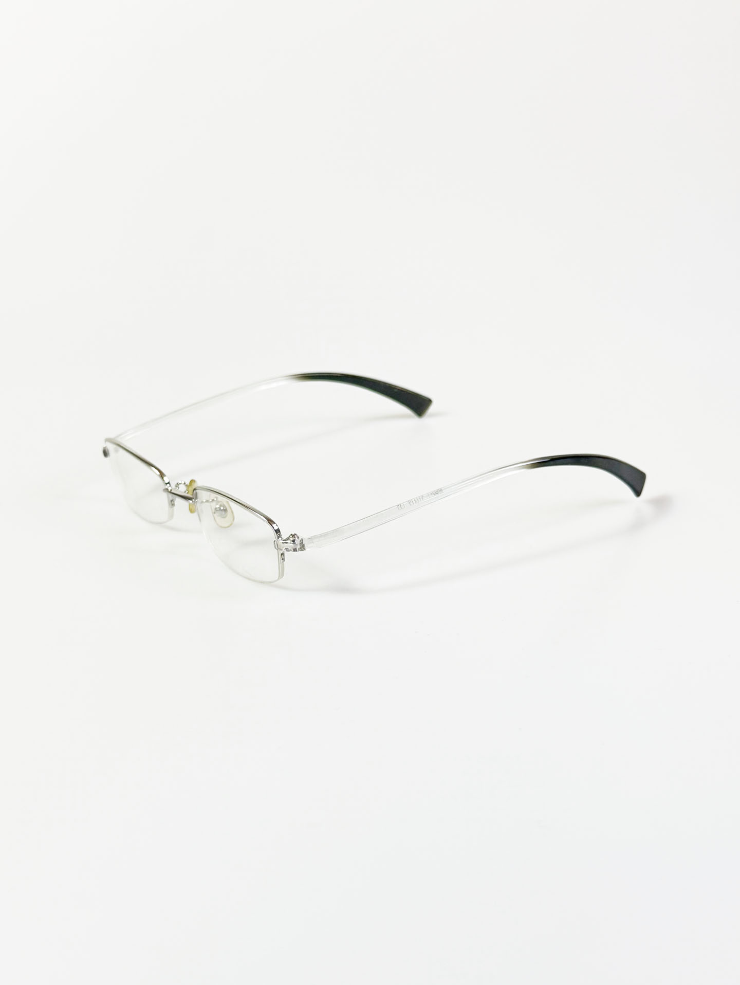 Silver Semi-Rimless Square Metal Glasses