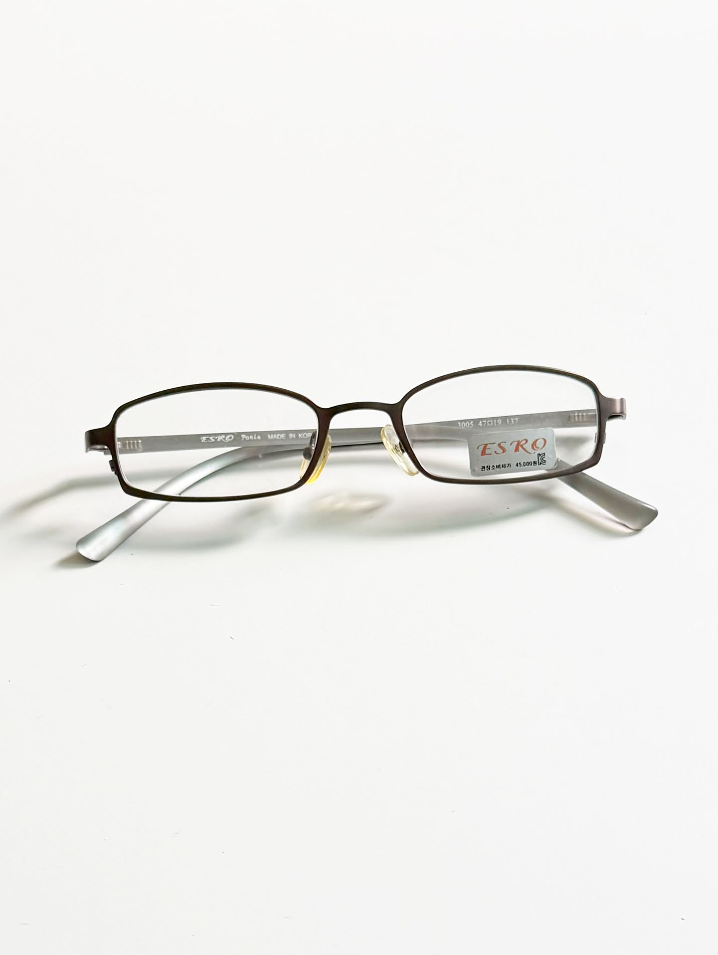 ESRO Brown Slim Square Metal Frame Glasses
